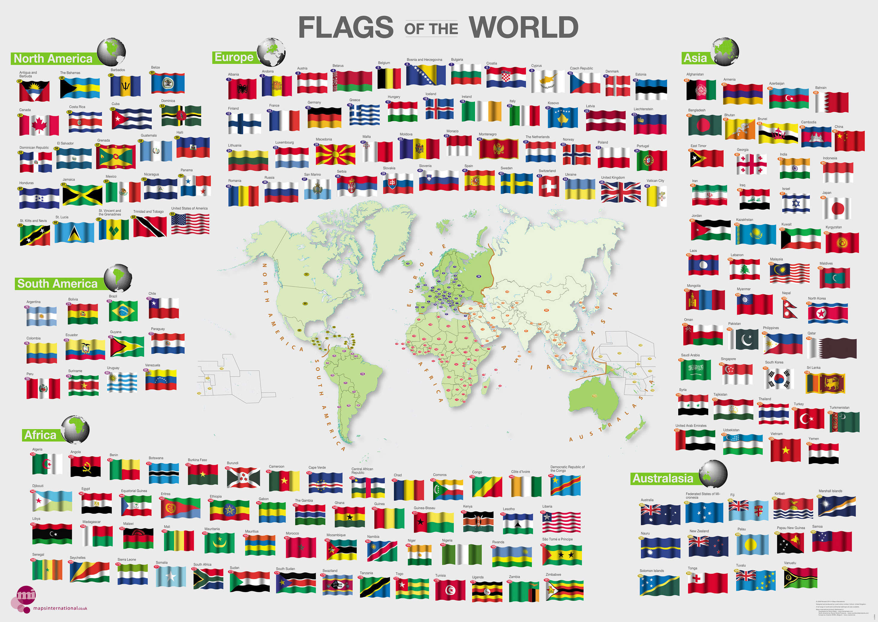 WM00010_M_LAMIN - Flags of the World poster