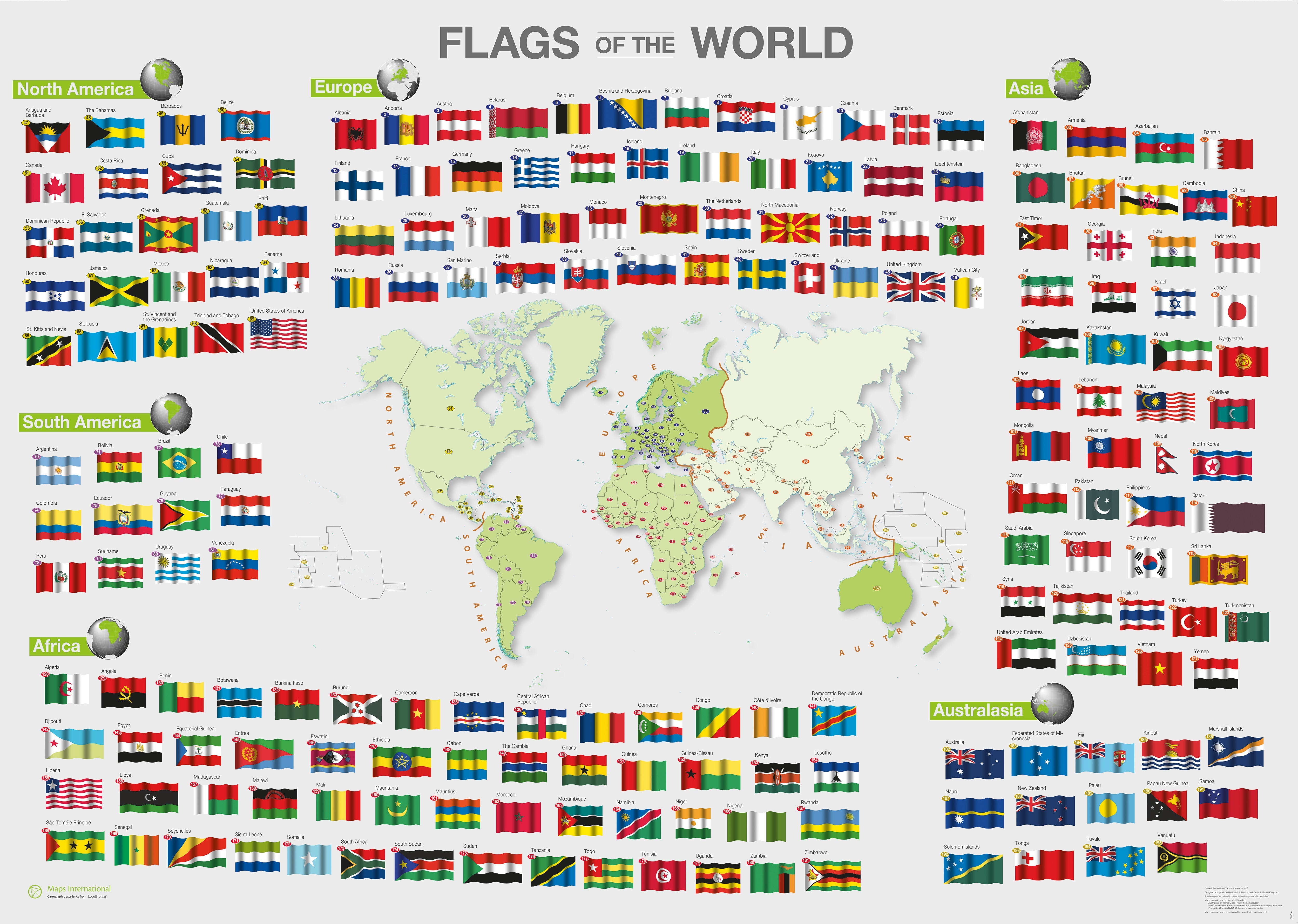 WM00010_M_LAMIN - Flags of the World poster