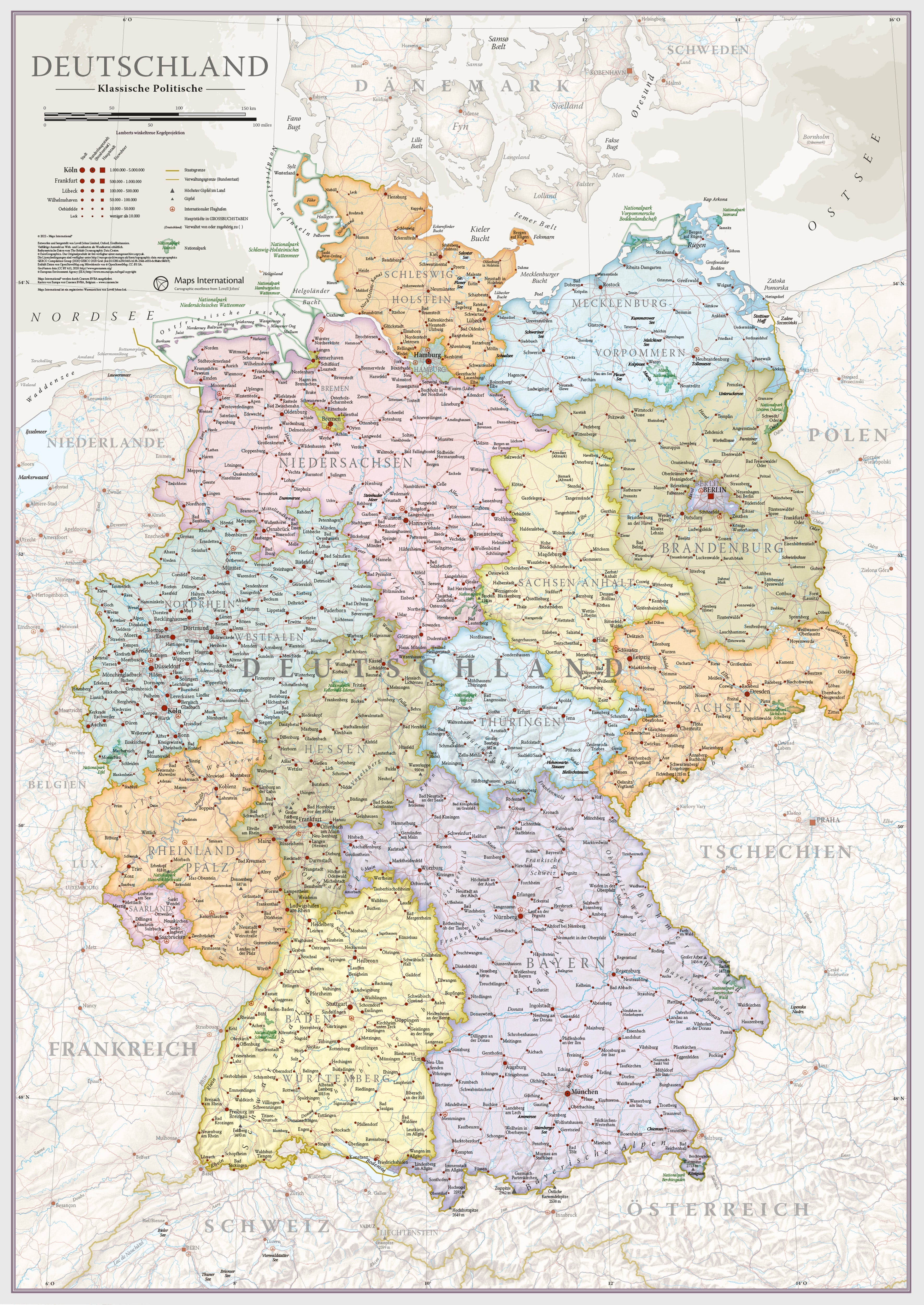 CM01743_L_PAPER - Germany Classic Wall Map