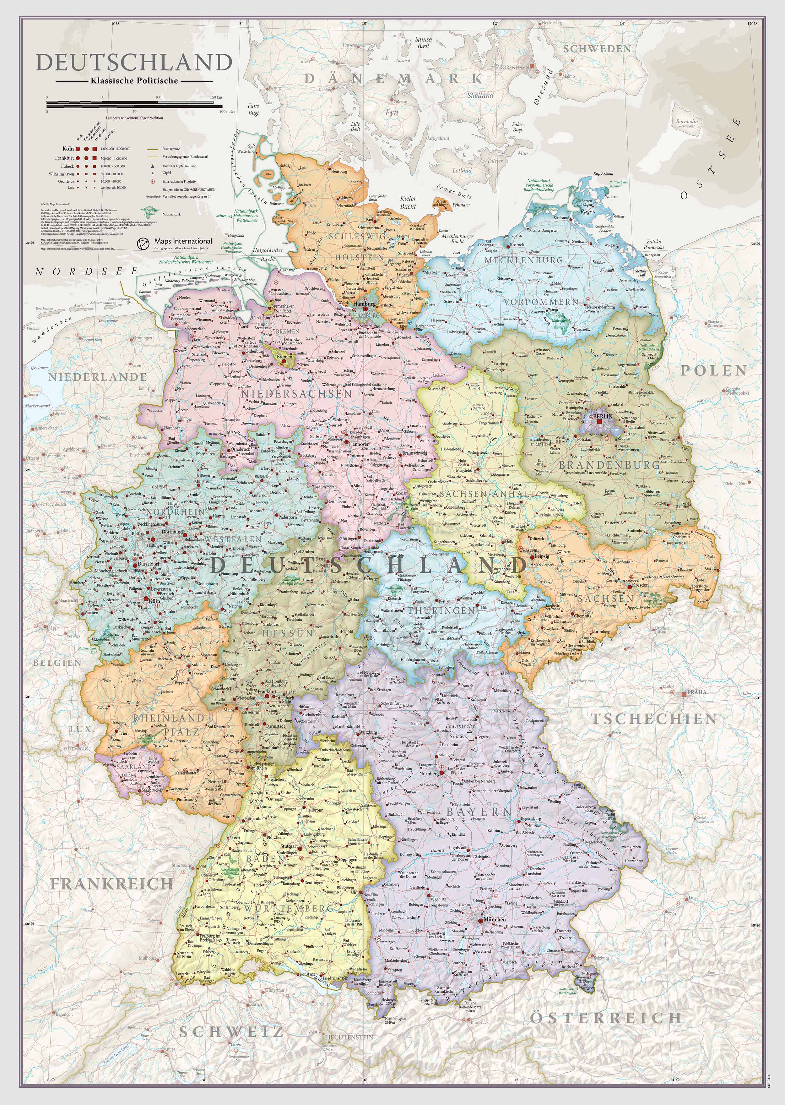 CM01743_L_LAMIN - Germany Classic Wall Map