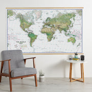 WM00402_H_LWDHB - World Wall Map Environmental White Ocean