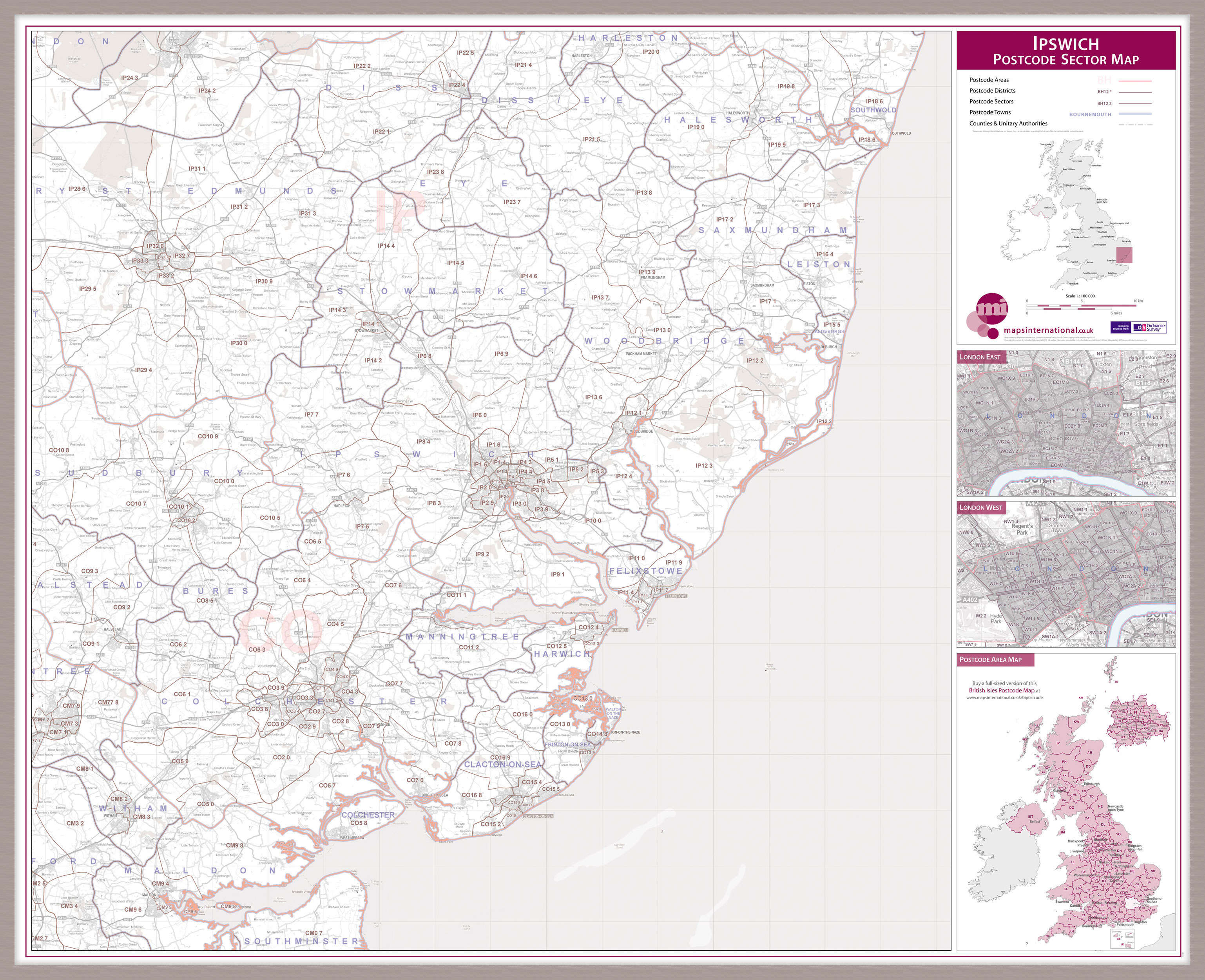 UK00773_L_MGFAL - Ipswich Postcode Sector Map