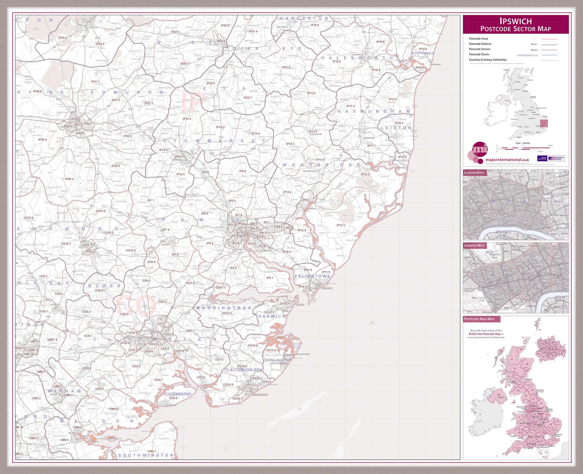 UK00773_L_LBDAL - Ipswich Postcode Sector Map