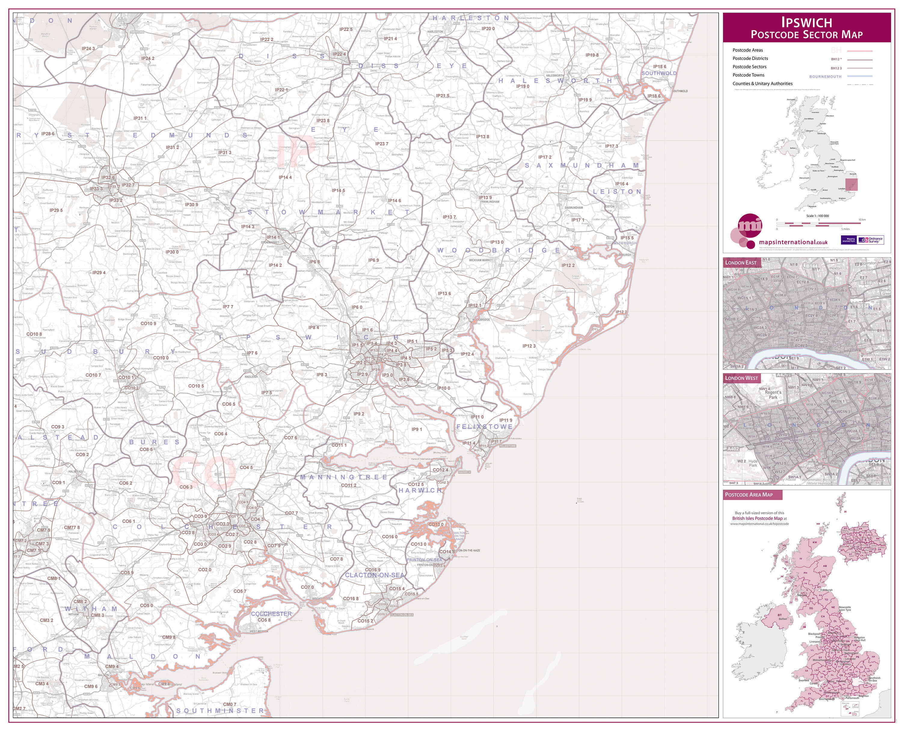 UK00773_L_PAPER - Ipswich Postcode Sector Map