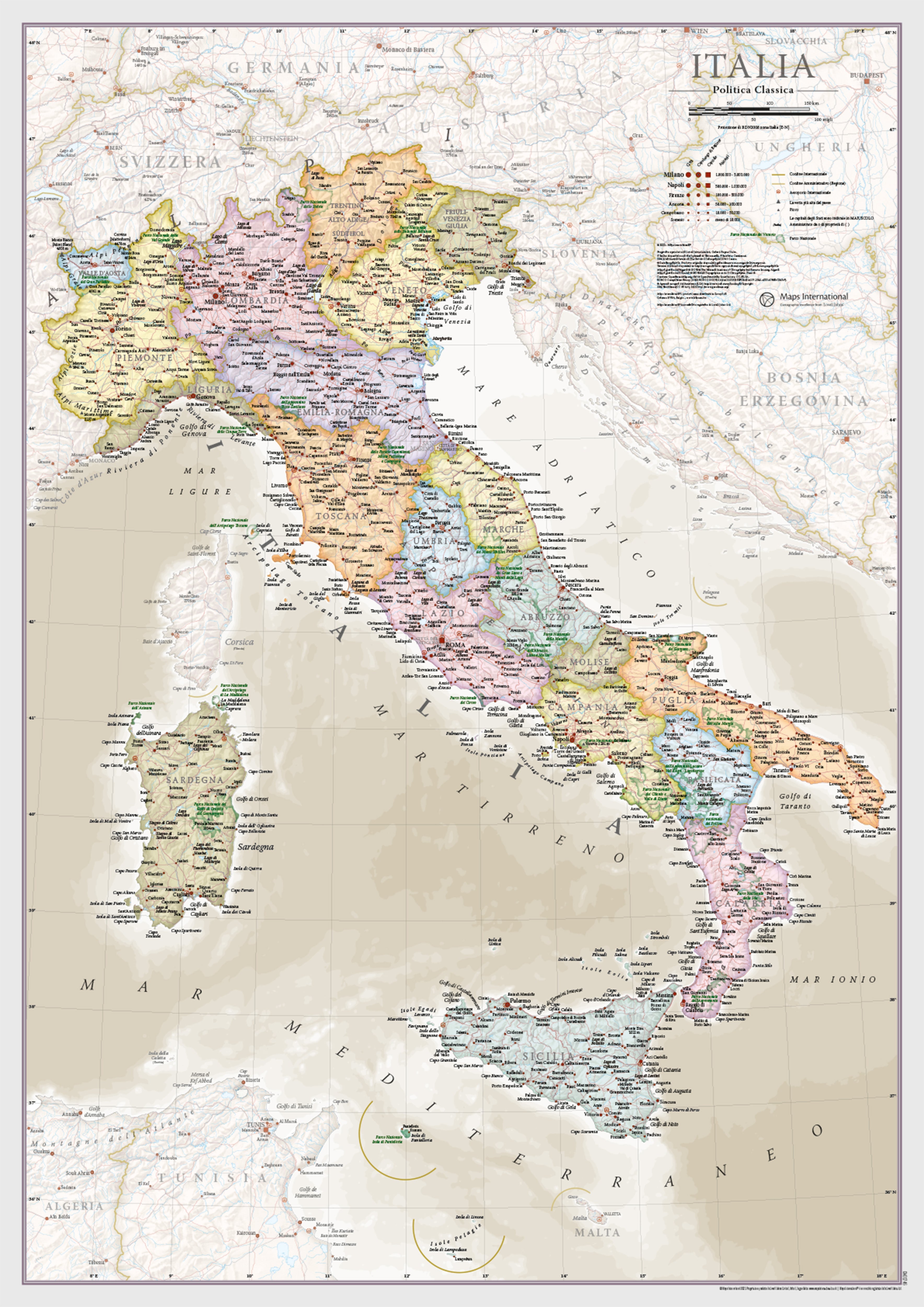 CM01746_M_PAPER - Italy Classic Wall Map