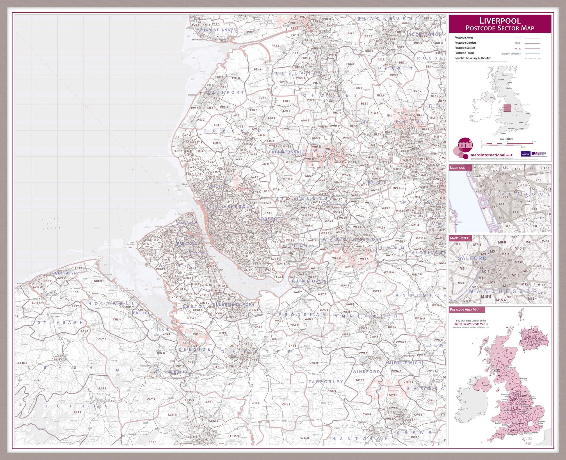 UK00776_L_LBDAL - Liverpool Postcode Sector Map