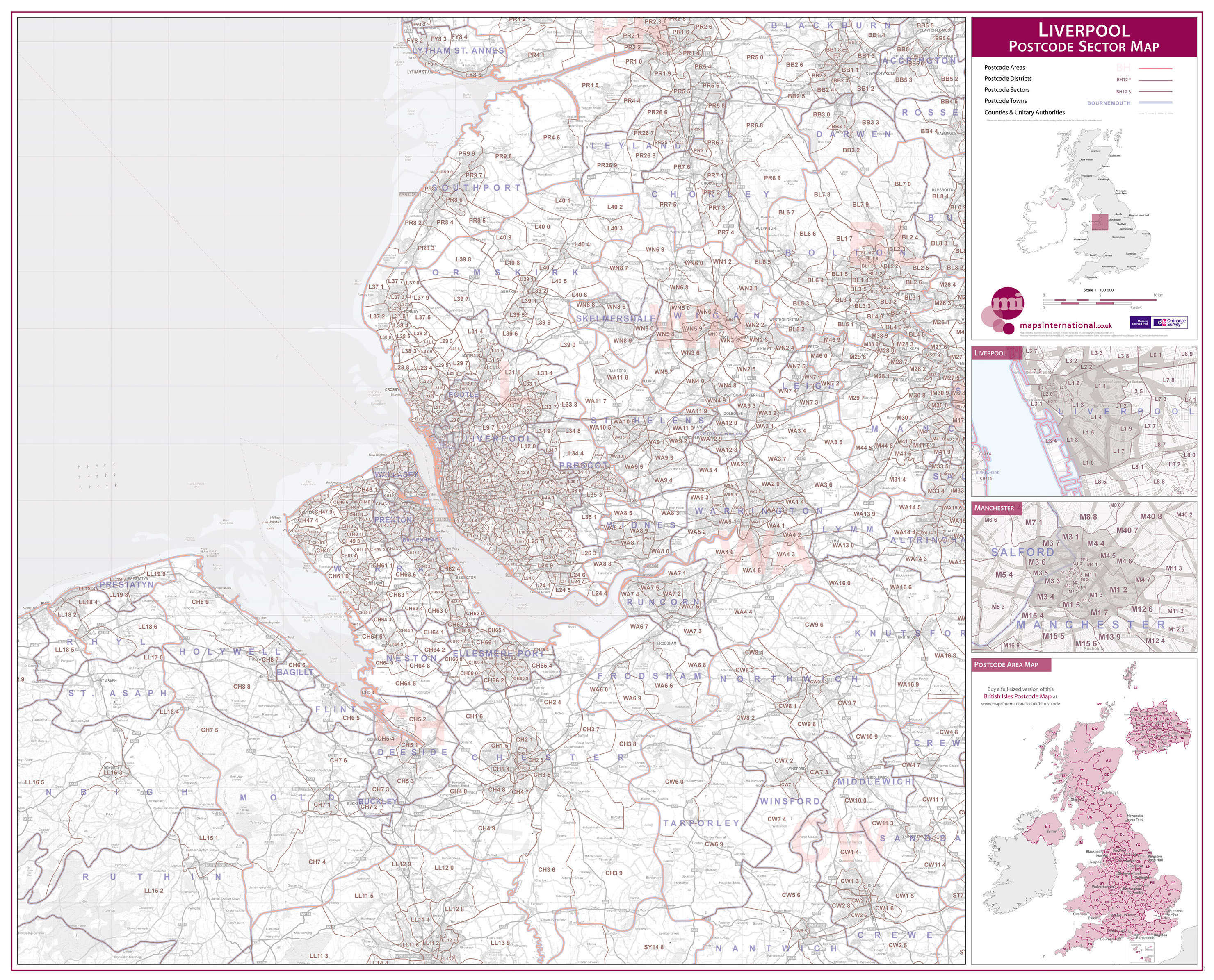 UK00776_L_LAMIN - Liverpool Postcode Sector Map