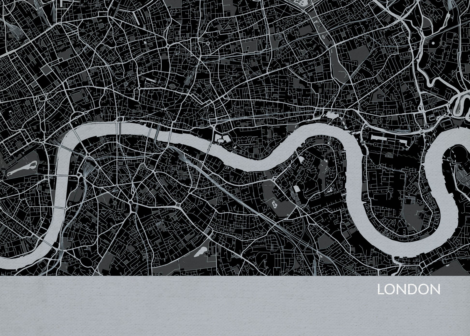 LS01554_4_MATTP - London City Street Map Print Charcoal