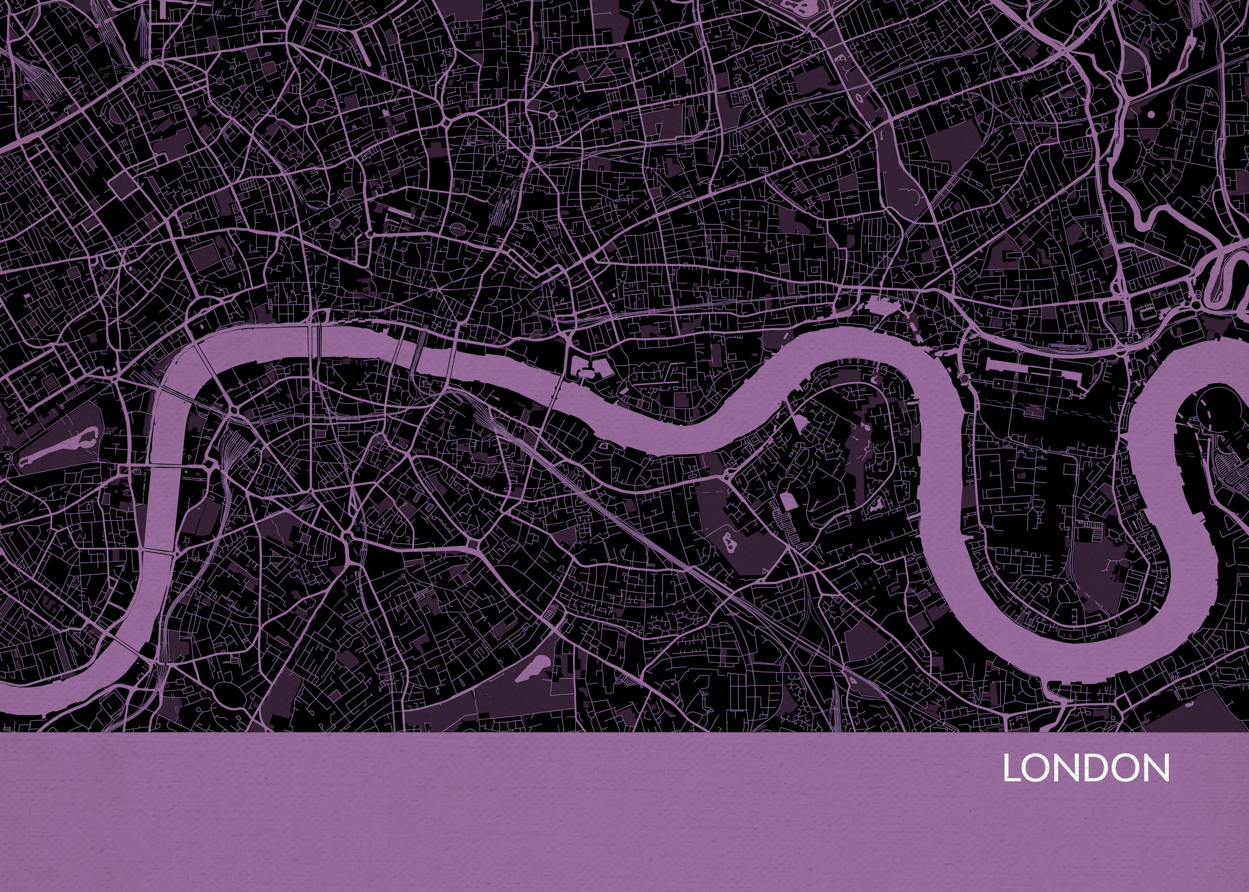 LS01555_S_MATTP - London City Street Map Print Mauve