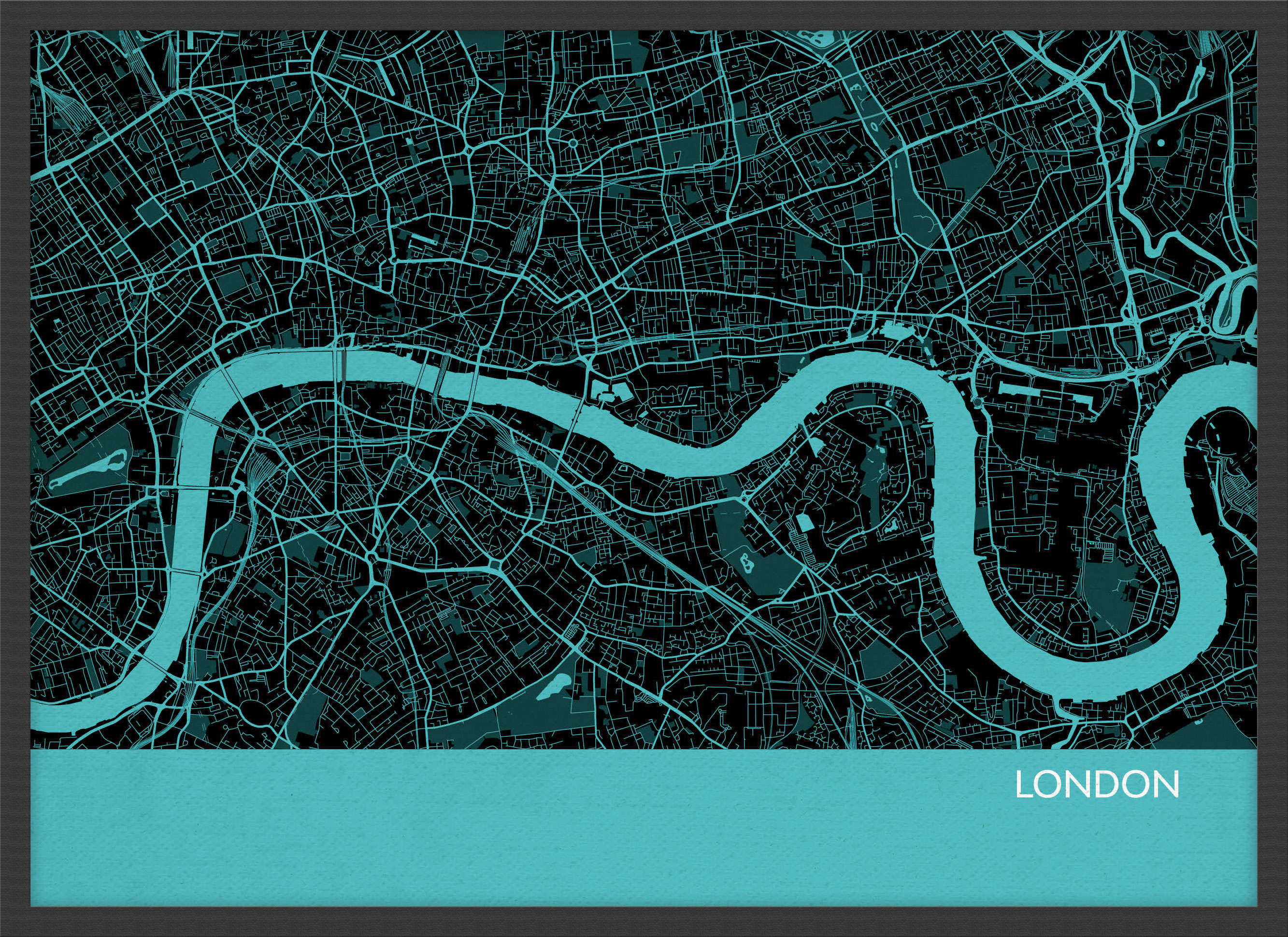 LS01565_4_WDBLA - London City Street Map Print Turquoise