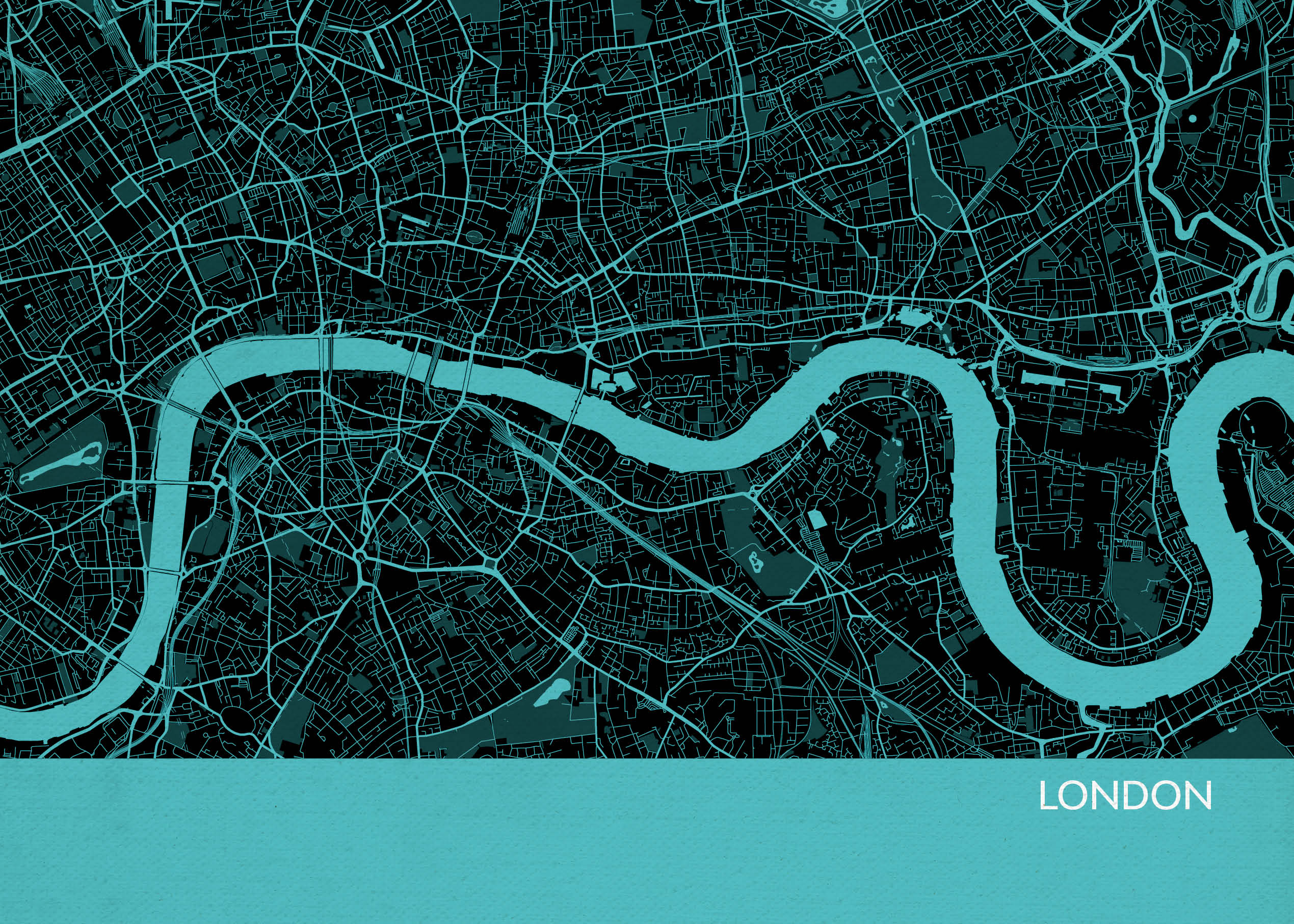 LS01565_3_MATTP - London City Street Map Print Turquoise
