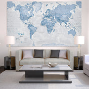 WM00272_H_CANVA - The World Is Art - Wall Map Blue
