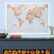 WM00271_M_PAPER - The World Is Art - Wall Map Red