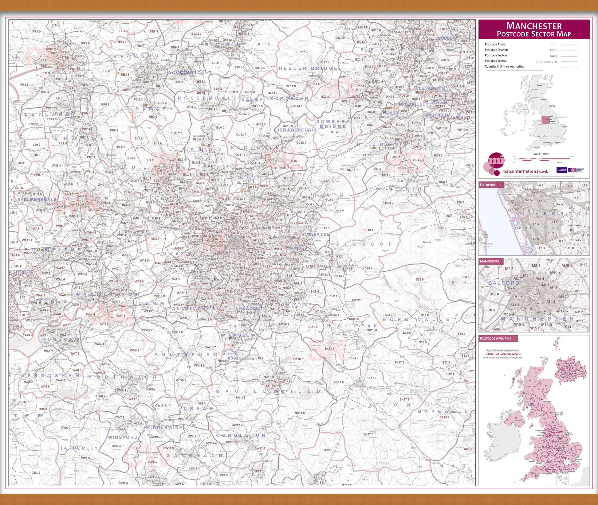UK00777_L_LWDHB - Manchester Postcode Sector Map