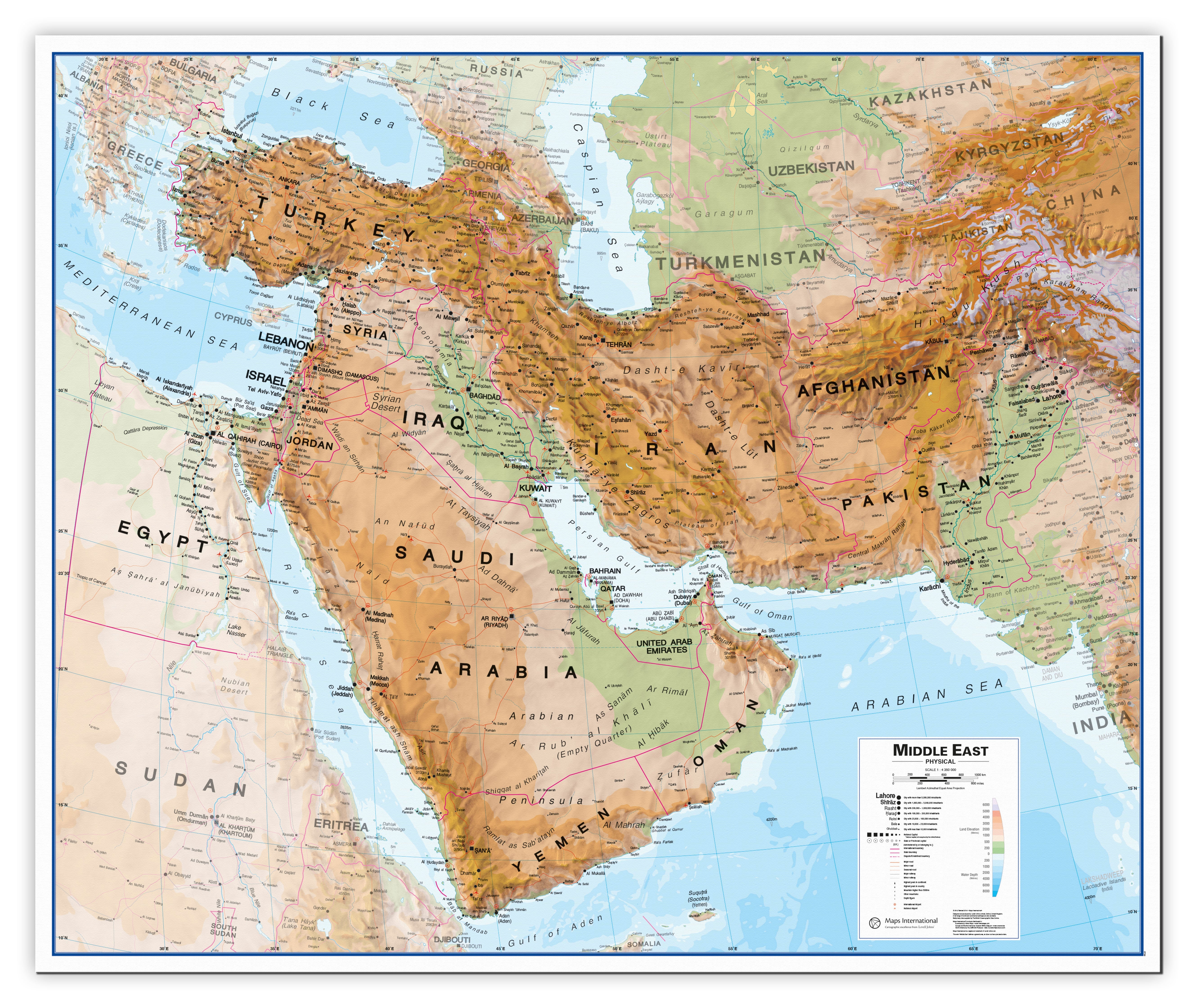 CT00799_L_CANVA - Middle East Wall Map Physical