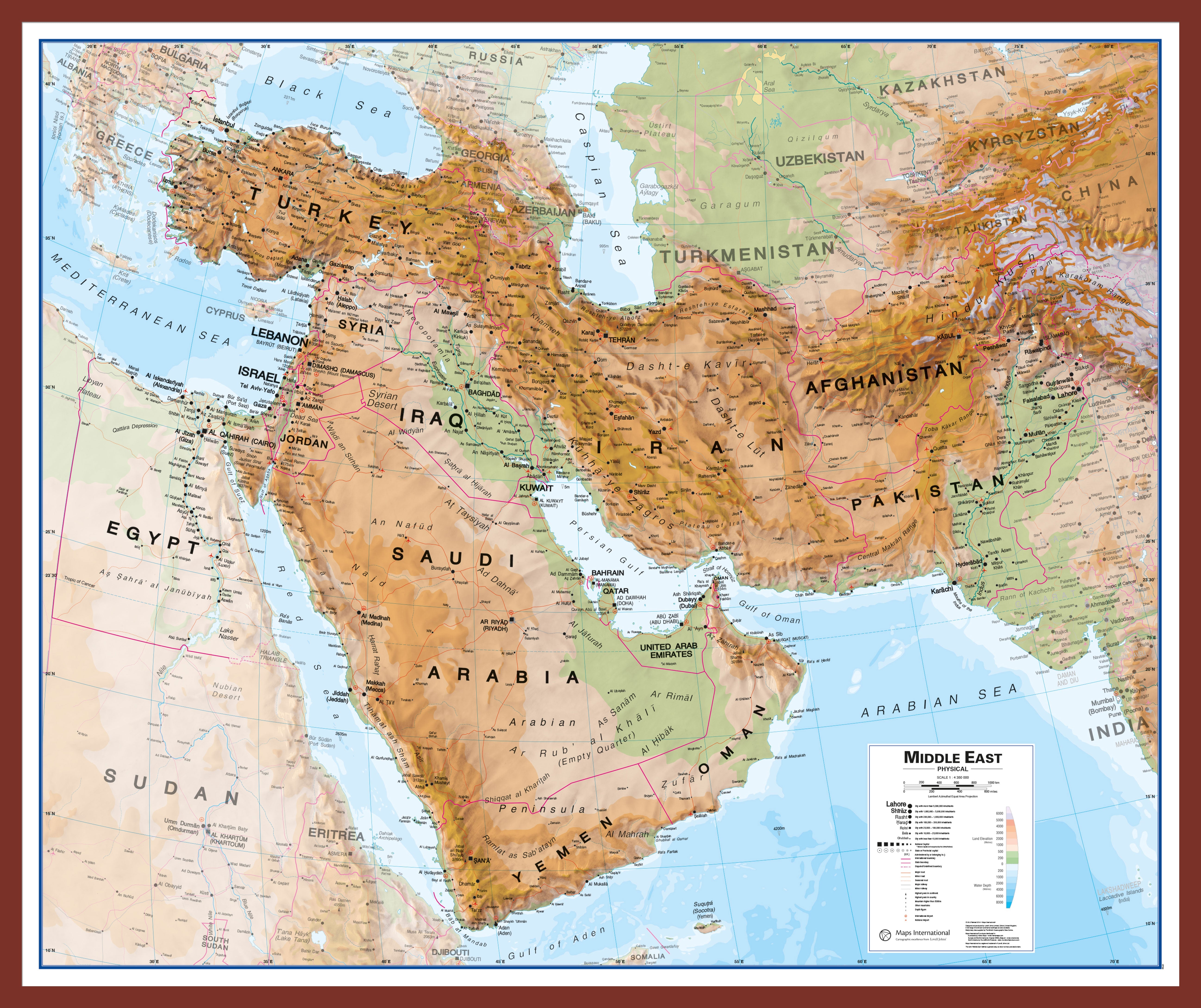 CT00799_M_PINOK - Middle East Wall Map Physical