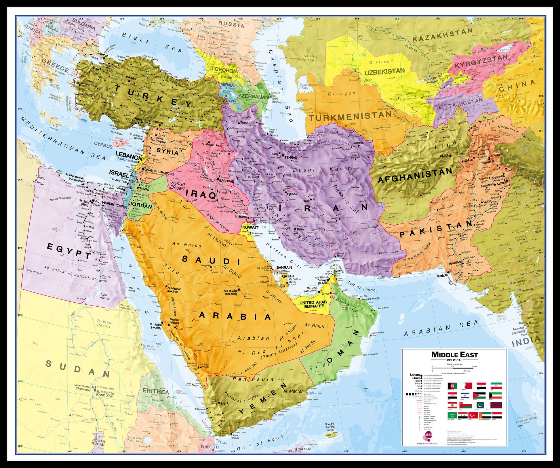 CT00798_L_LBDBL - Middle East Wall Map Political