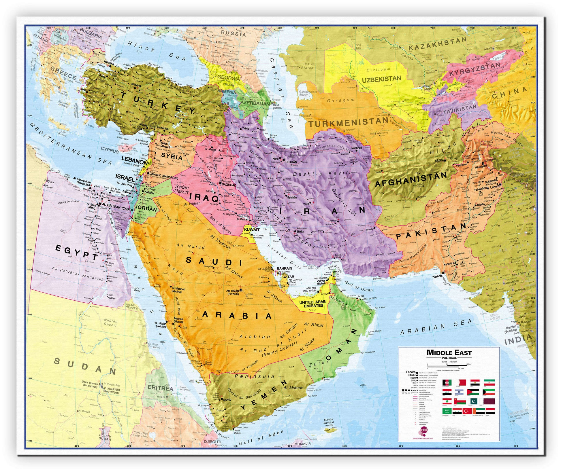 CT00798_L_CANVA - Middle East Wall Map Political