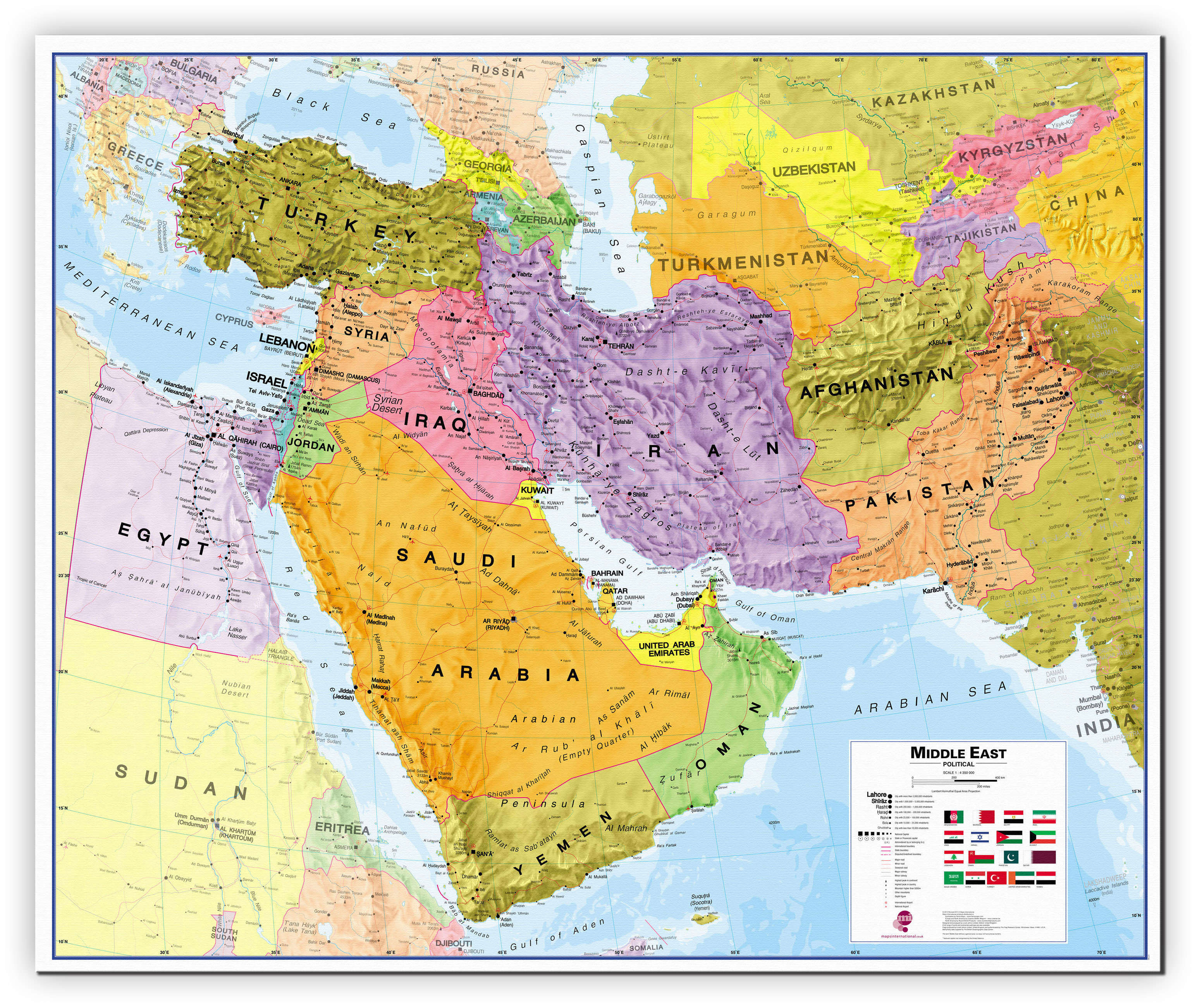 CT00798_M_CANVA - Middle East Wall Map Political