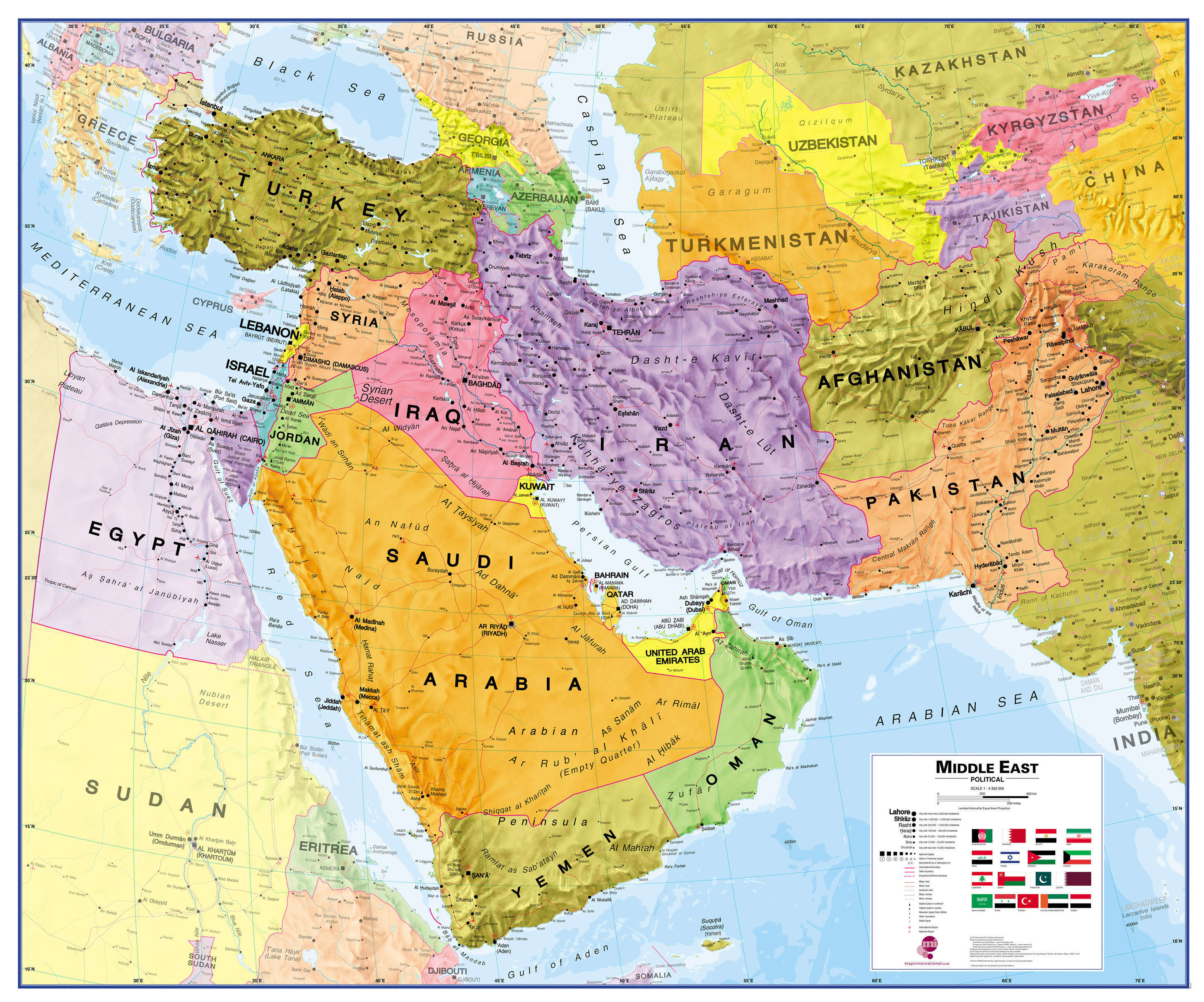 CT00798_M_PAPER - Middle East Wall Map Political