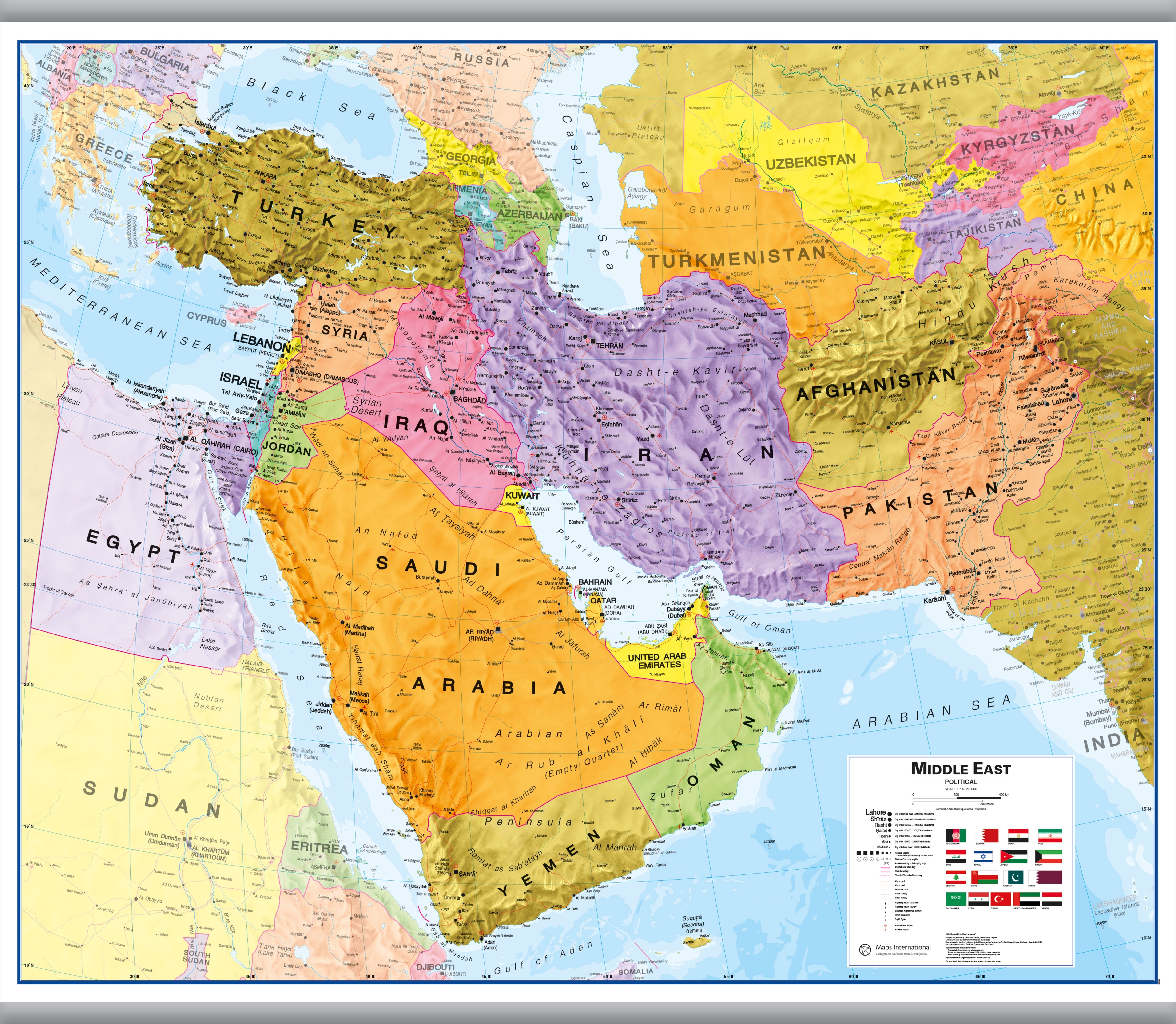CT00798_M_LAMHB - Middle East Wall Map Political