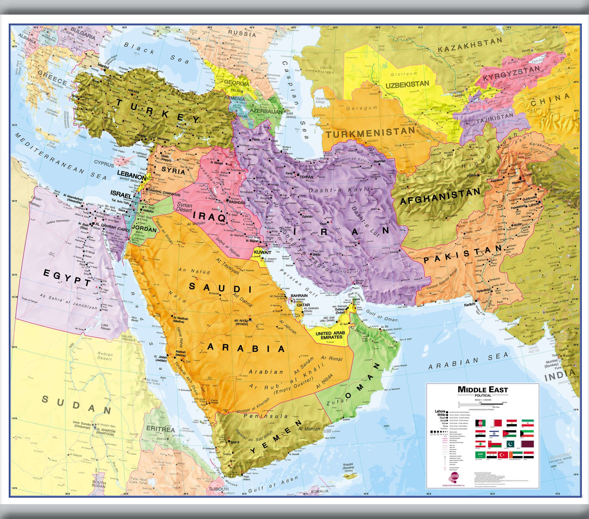 CT00798_M_LAMHB - Middle East Wall Map Political