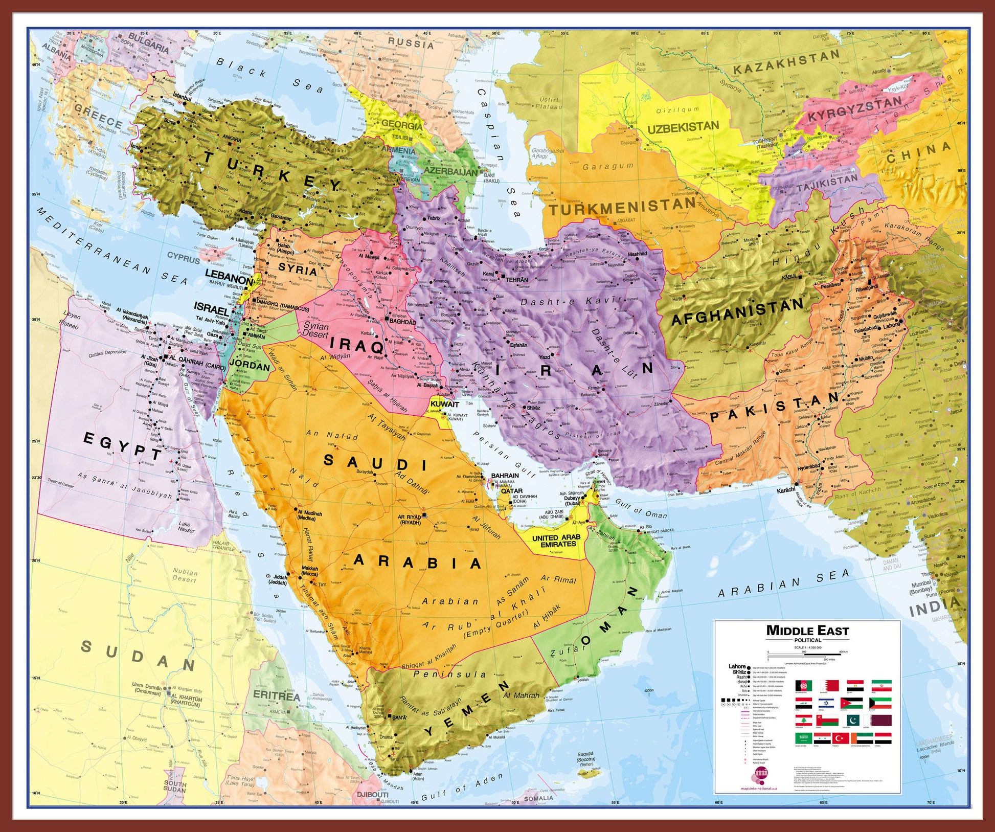 CT00798_H_LBDOK - Middle East Wall Map Political