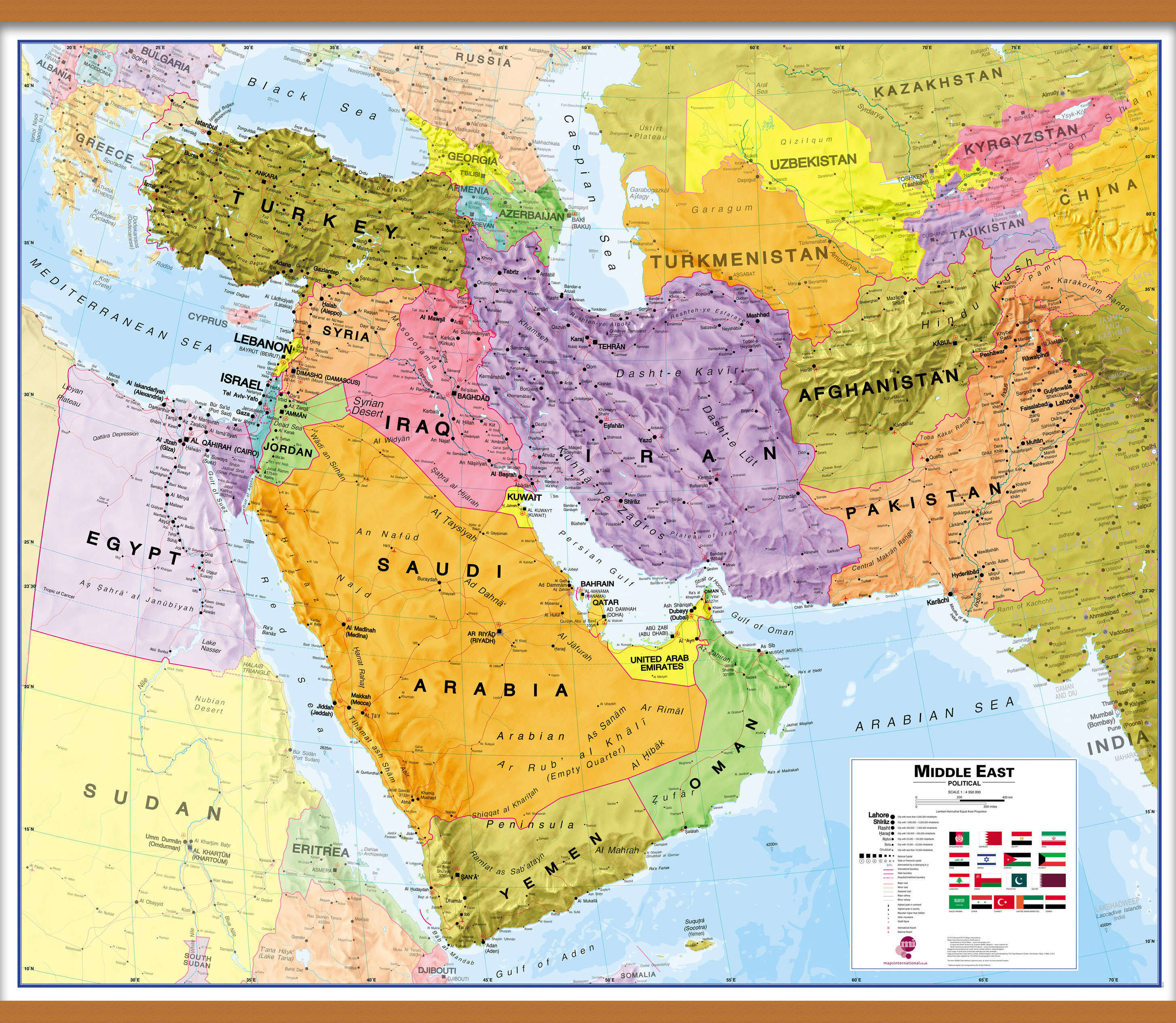 CT00798_L_CWDHB - Middle East Wall Map Political