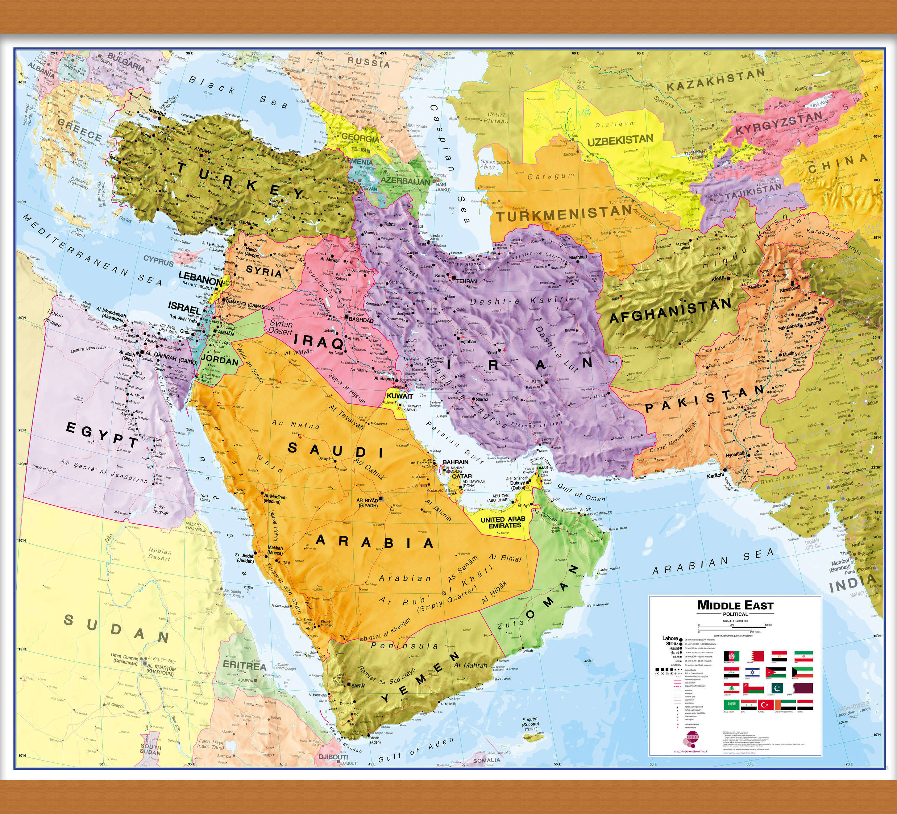 CT00798_M_LWDHB - Middle East Wall Map Political