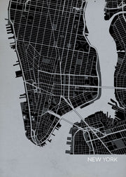 LS01552_3_MATTP - New York City Street Map Print Charcoal