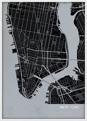 LS01552_3_WDWHI - New York City Street Map Print Charcoal