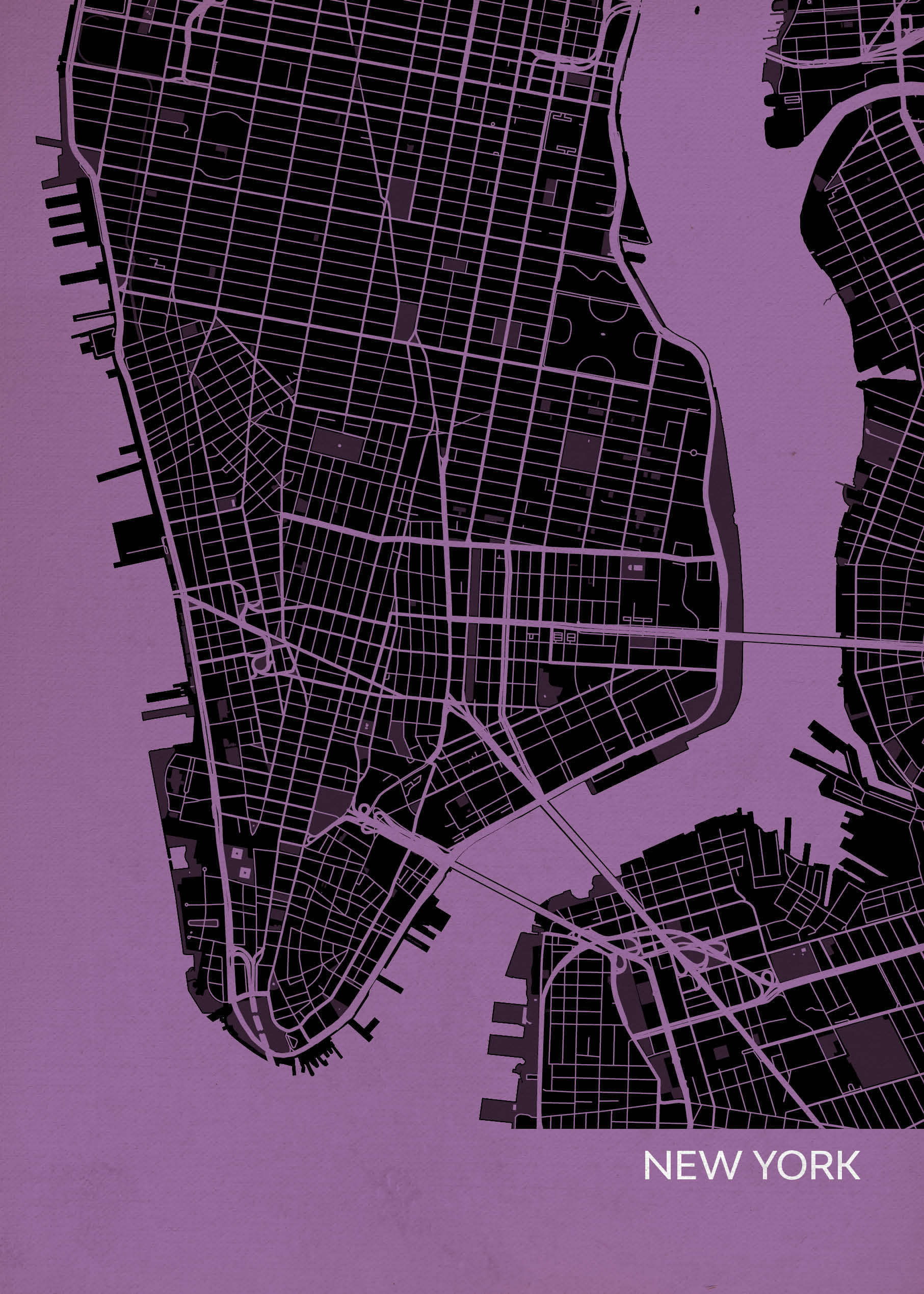 LS01553_3_MATTP - New York City Street Map Print Mauve