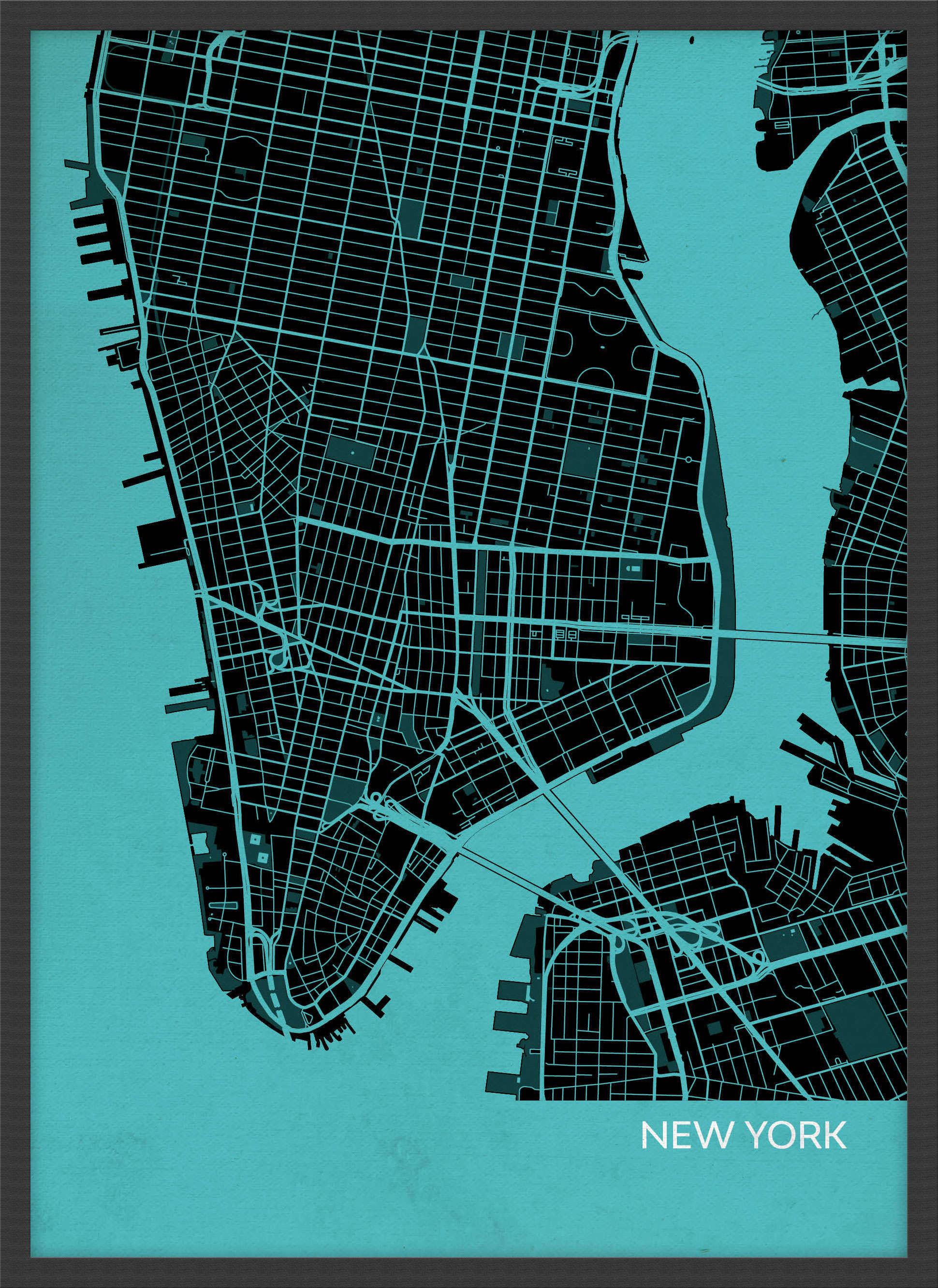 LS01563_3_WDBLA - New York City Street Map Print Turquoise