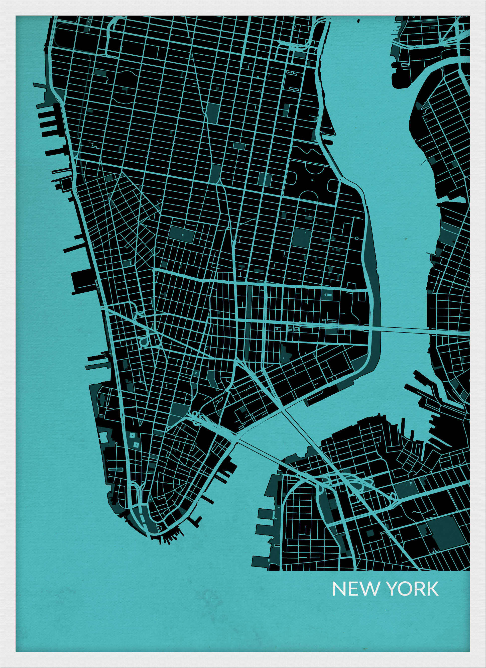 LS01563_3_WDWHI - New York City Street Map Print Turquoise