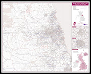 UK00779_L_LBDBL - Newcastle upon Tyne, Sunderland and Durham Postcode Sector Map