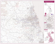 UK00779_L_LAMIN - Newcastle upon Tyne, Sunderland and Durham Postcode Sector Map