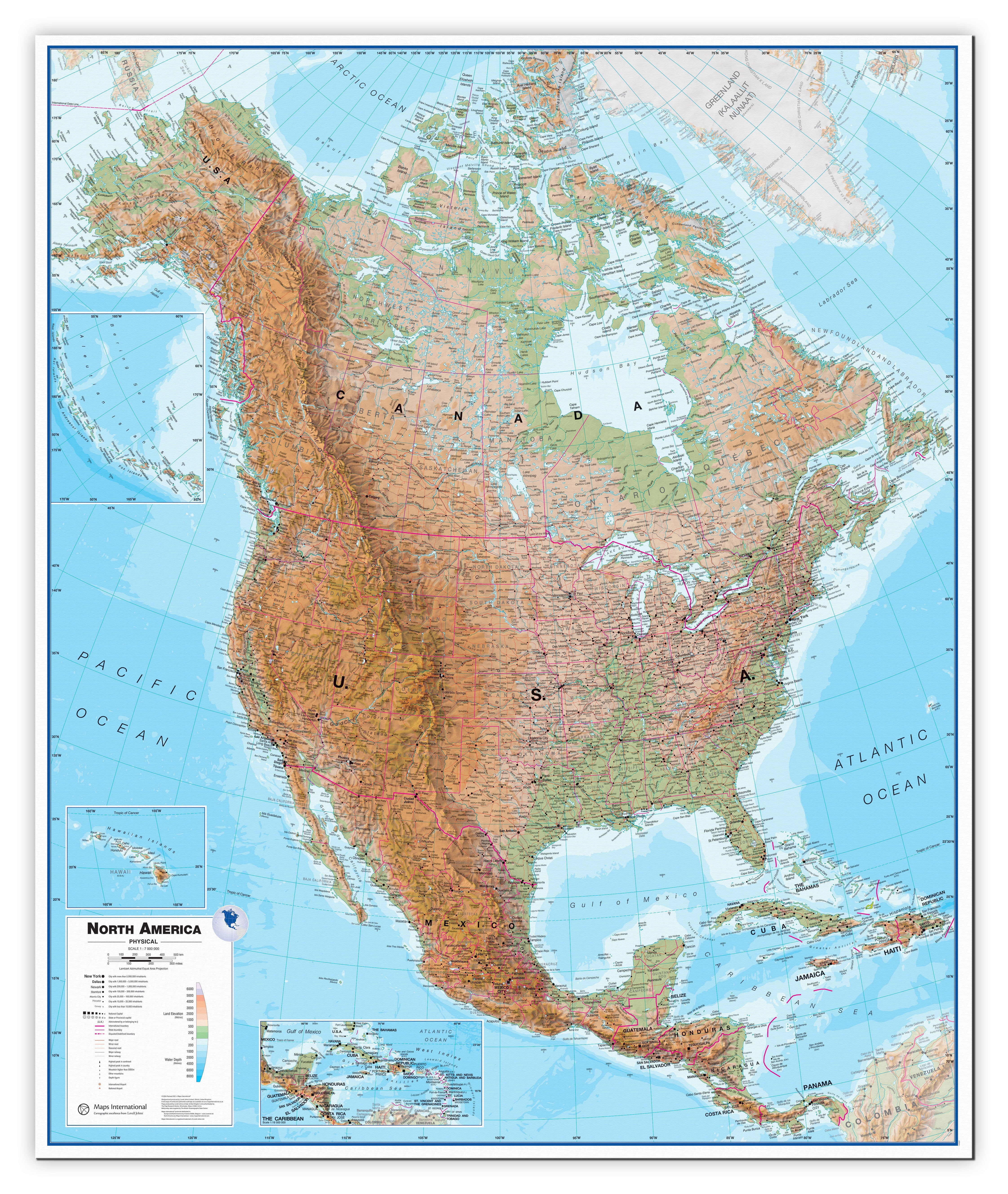 CT00411_L_CANVA - North America Wall Map Physical