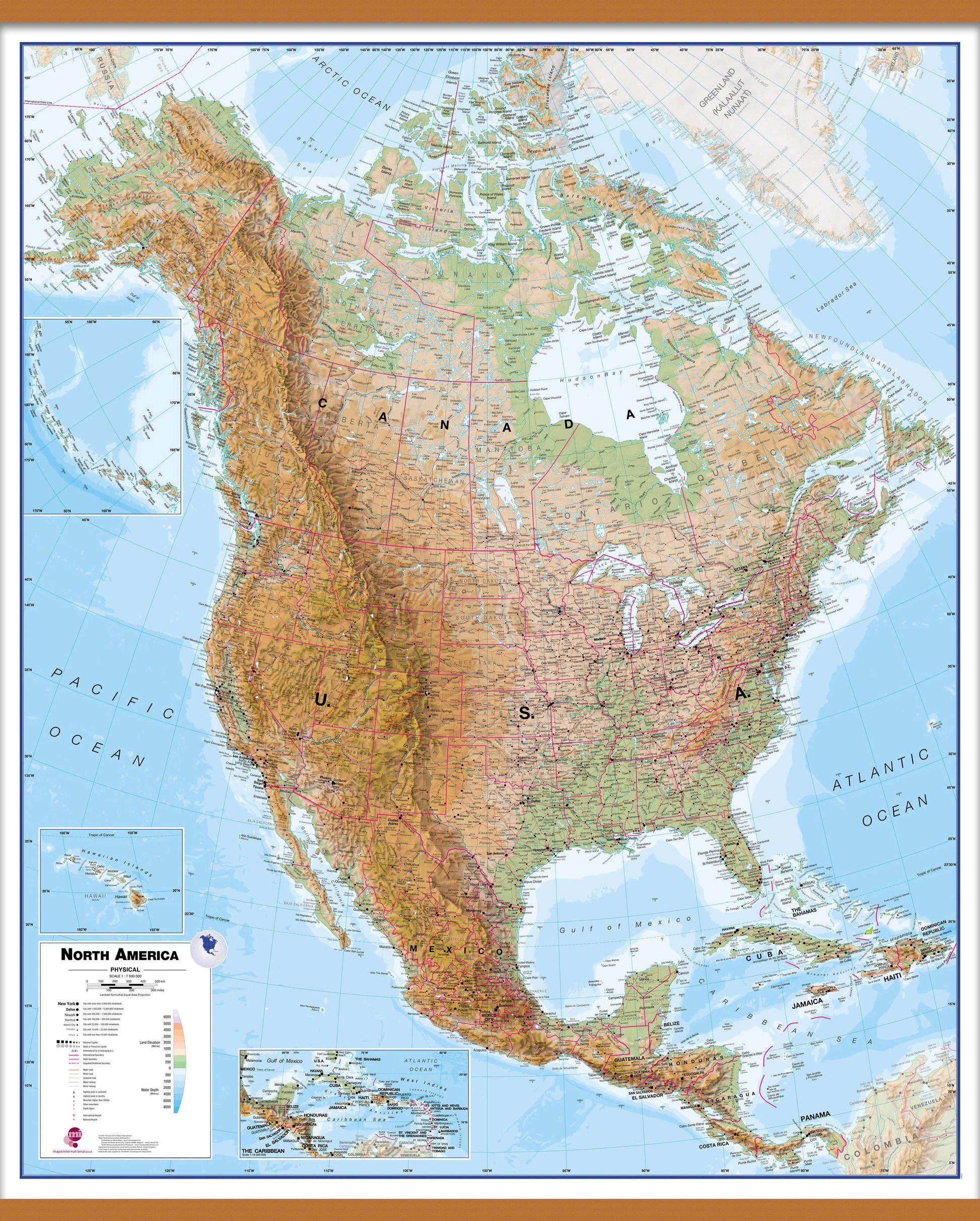 CT00411_L_CWDHB - North America Wall Map Physical
