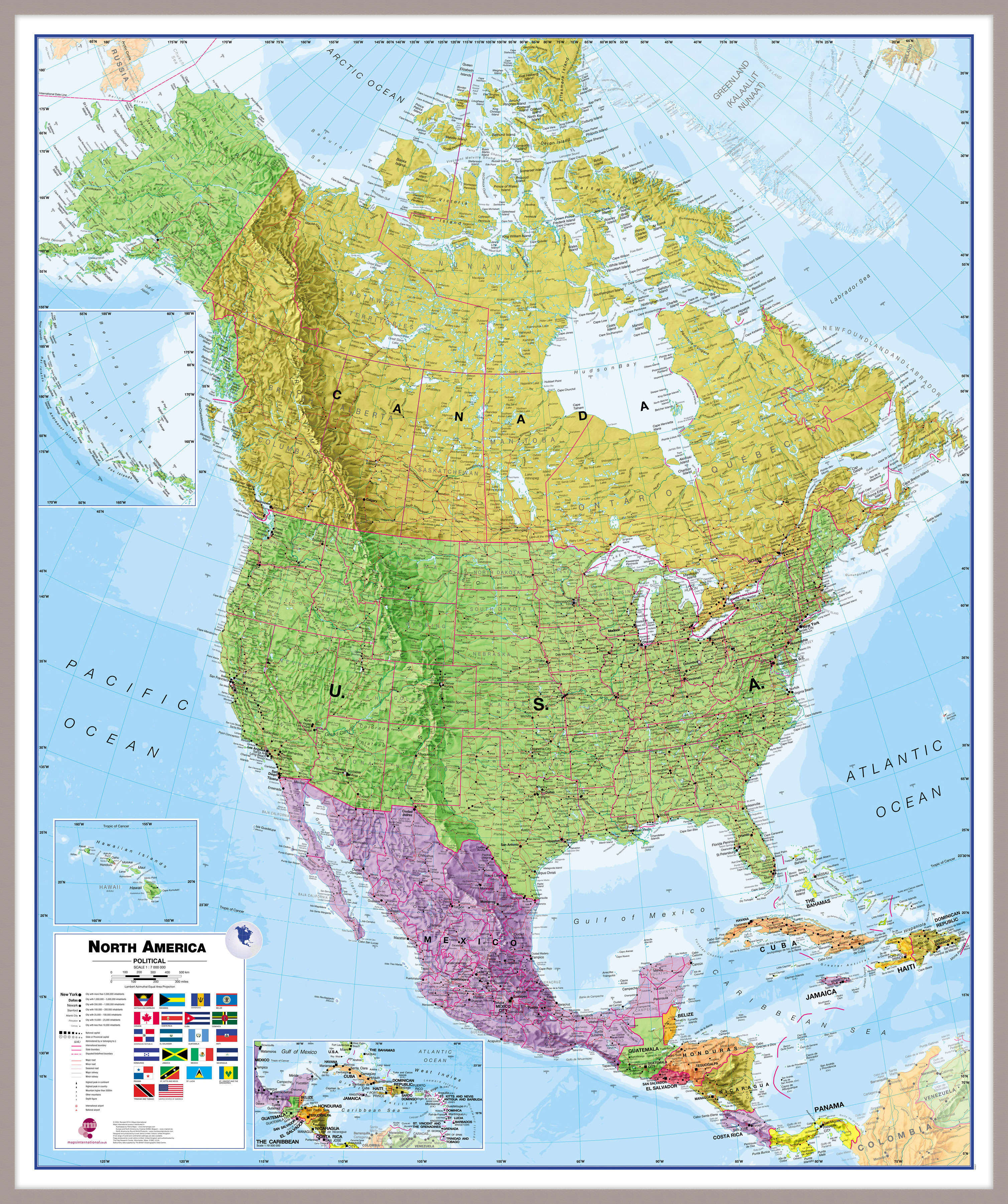 CT00018_L_MGFAL - North America Wall Map Political