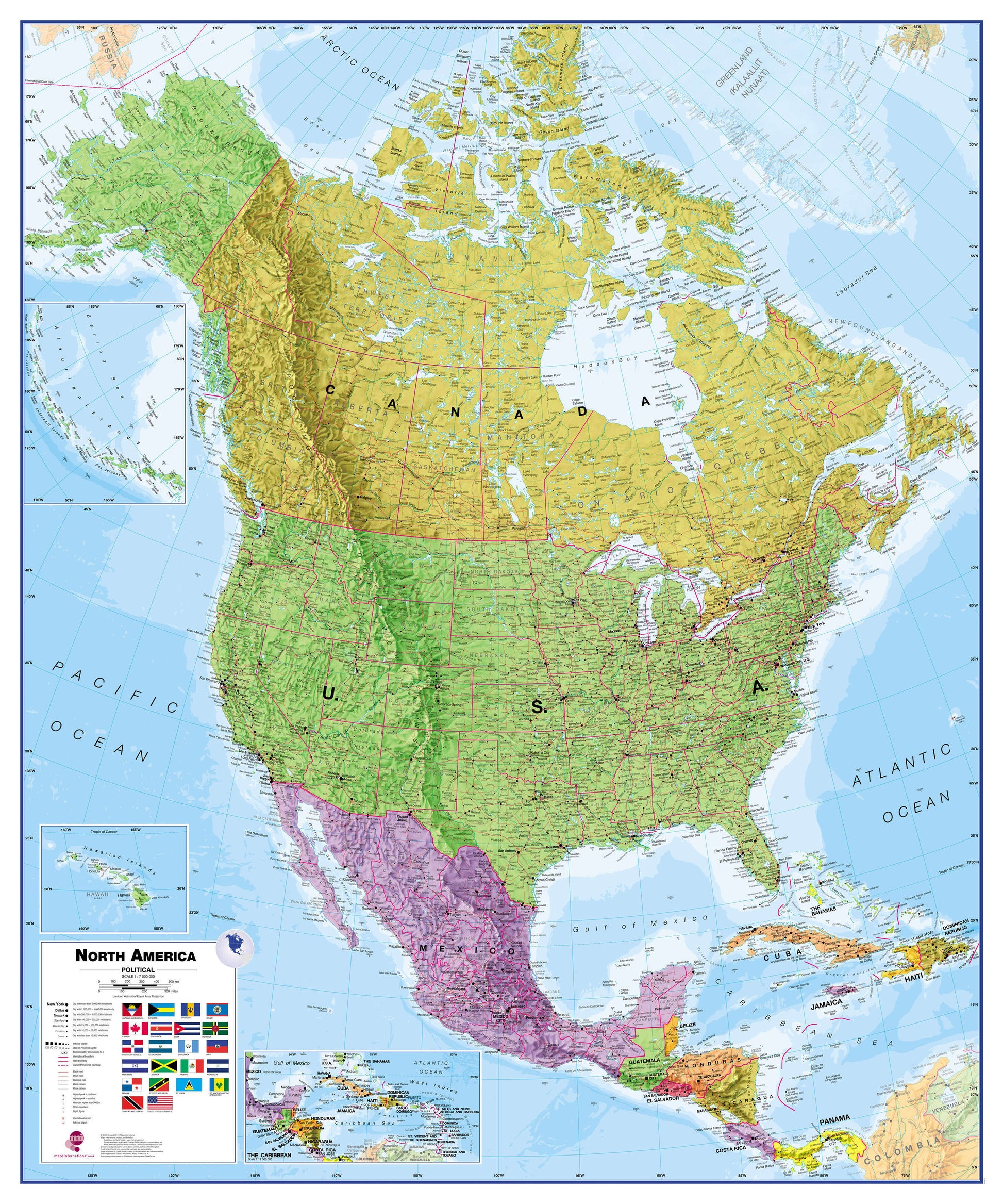 CT00018_L_LAMIN - North America Wall Map Political