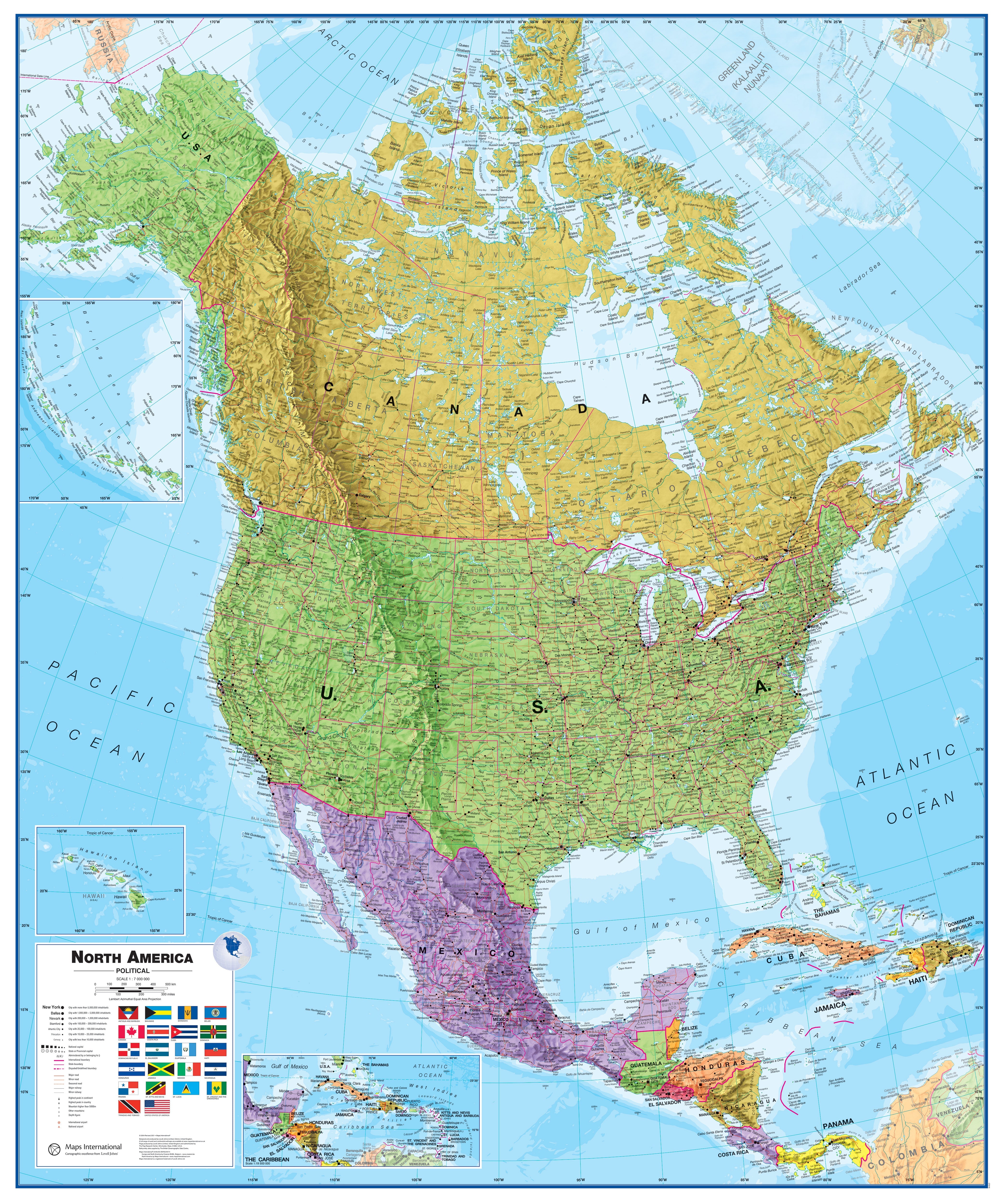 CT00018_L_LAMIN - North America Wall Map Political