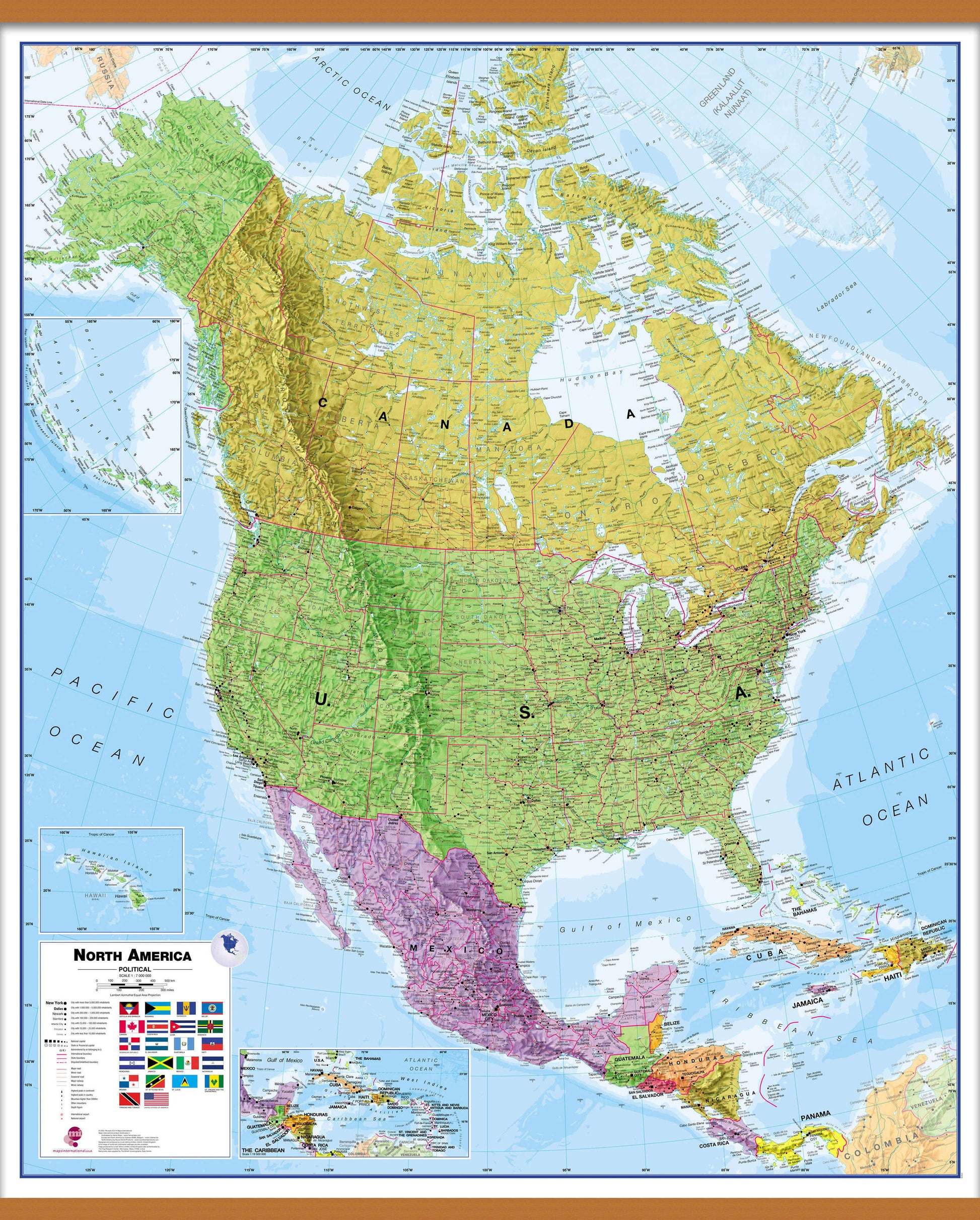 CT00018_L_CWDHB - North America Wall Map Political