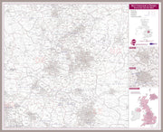 UK00781_L_LBDAL - Nottingham and Derby Postcode Sector Map