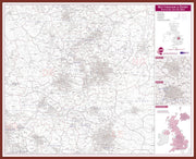 UK00781_L_LBDOK - Nottingham and Derby Postcode Sector Map