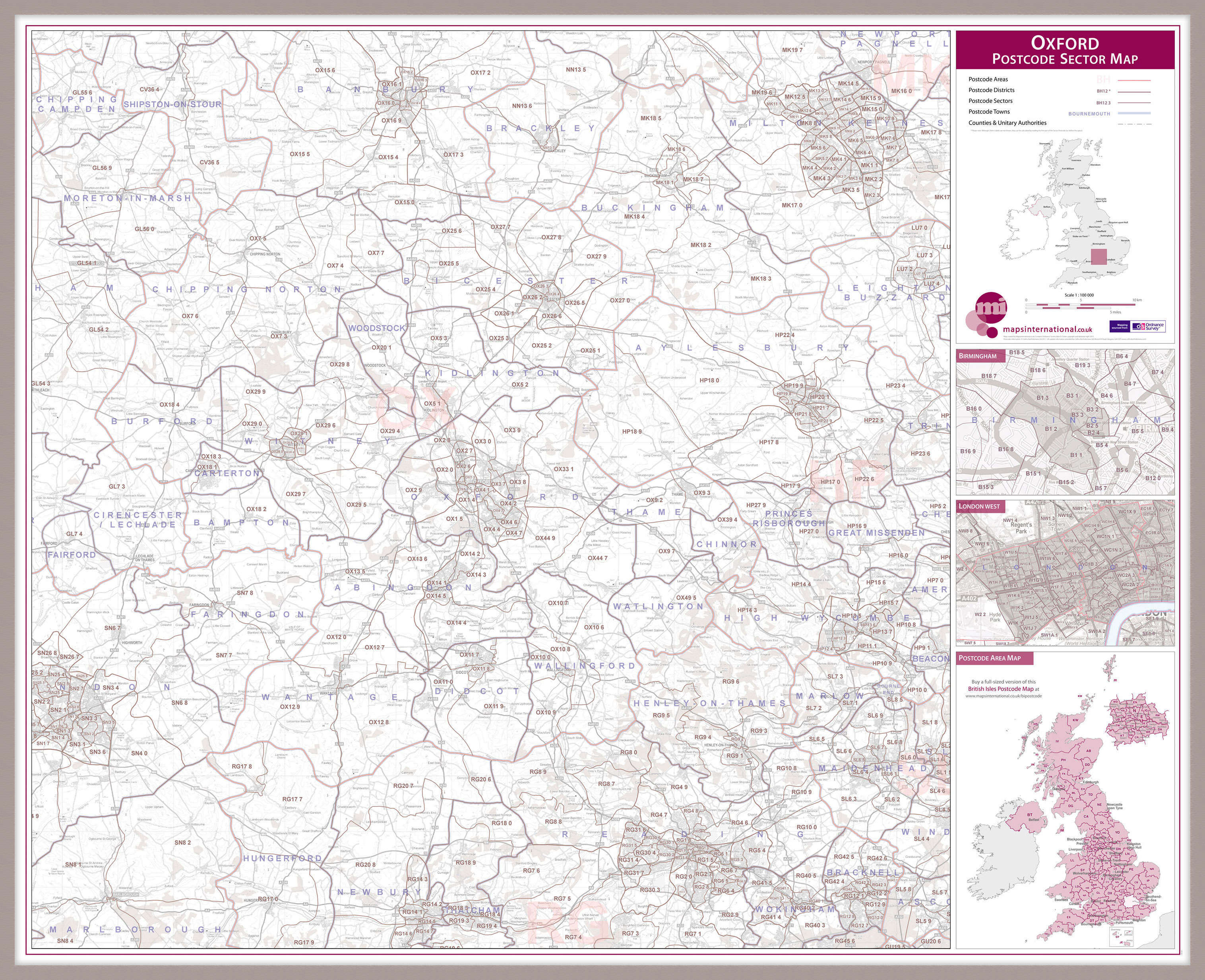 UK00782_L_MGFAL - Oxford Postcode Sector Map