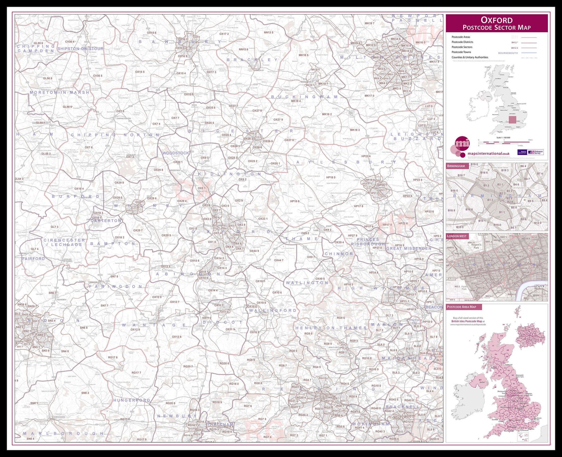 UK00782_L_LBDBL - Oxford Postcode Sector Map