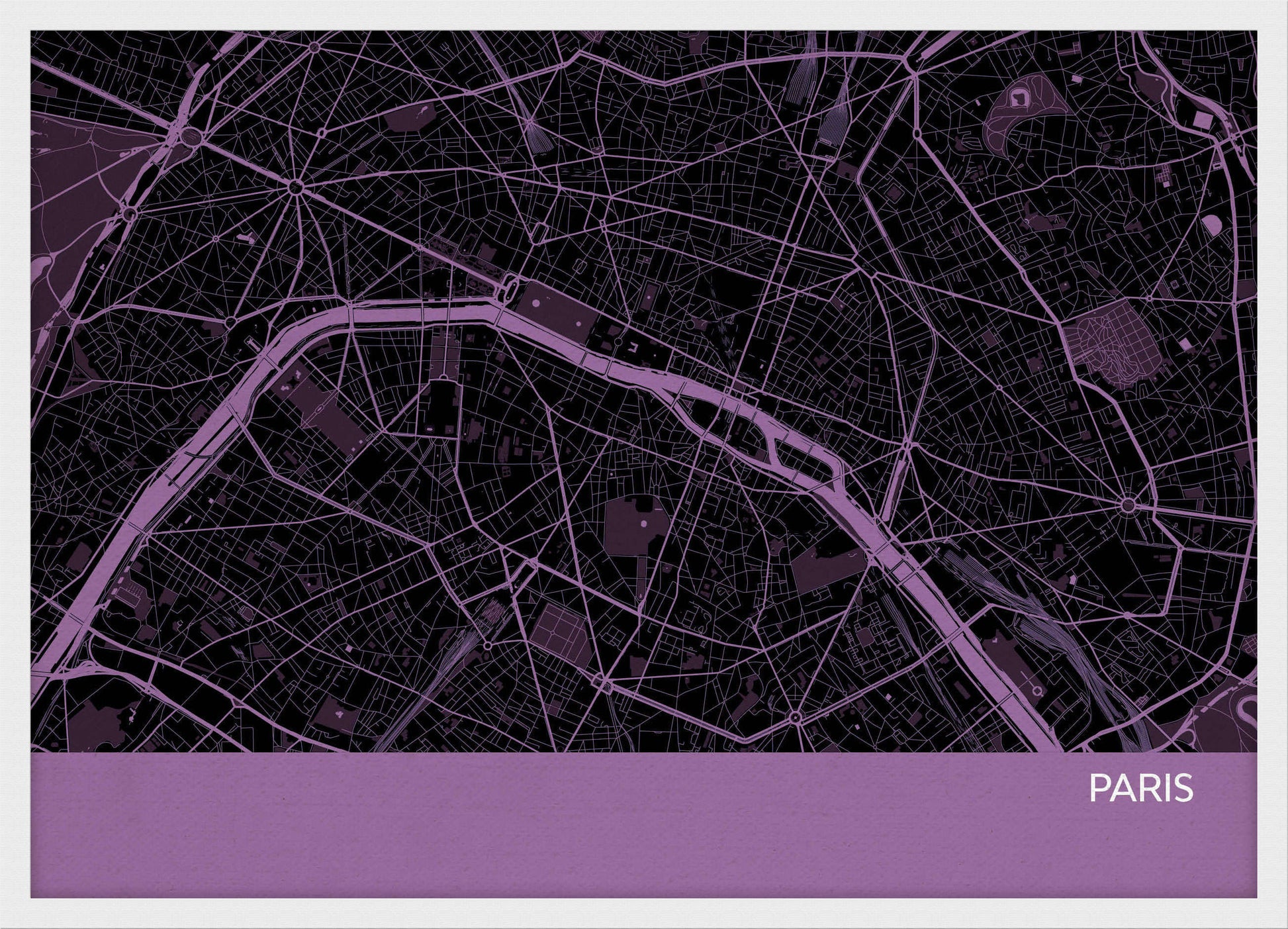 LS01557_S_WDWHI - Paris City Street Map Print Mauve