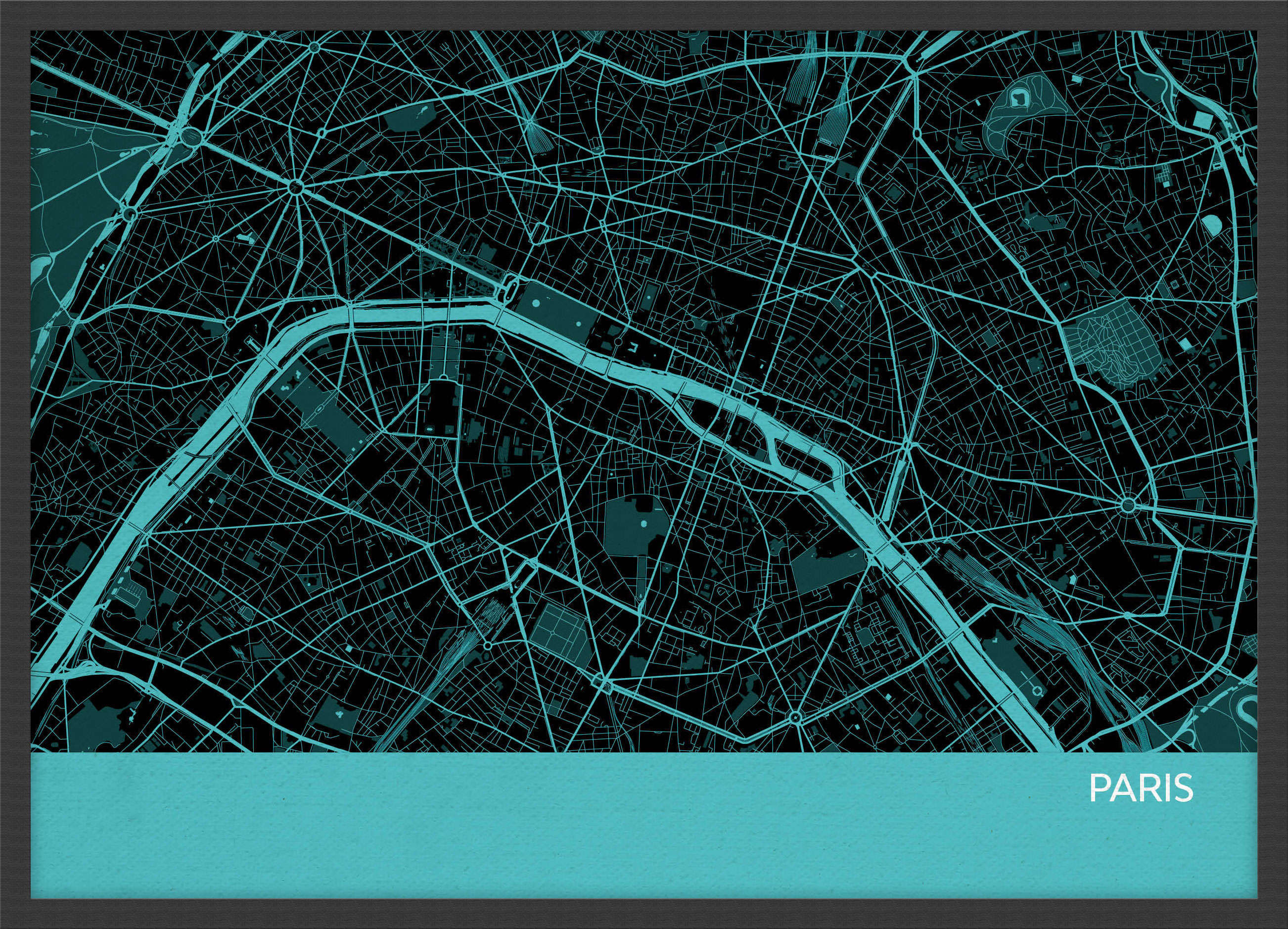 LS01567_3_WDBLA - Paris City Street Map Print Turquoise