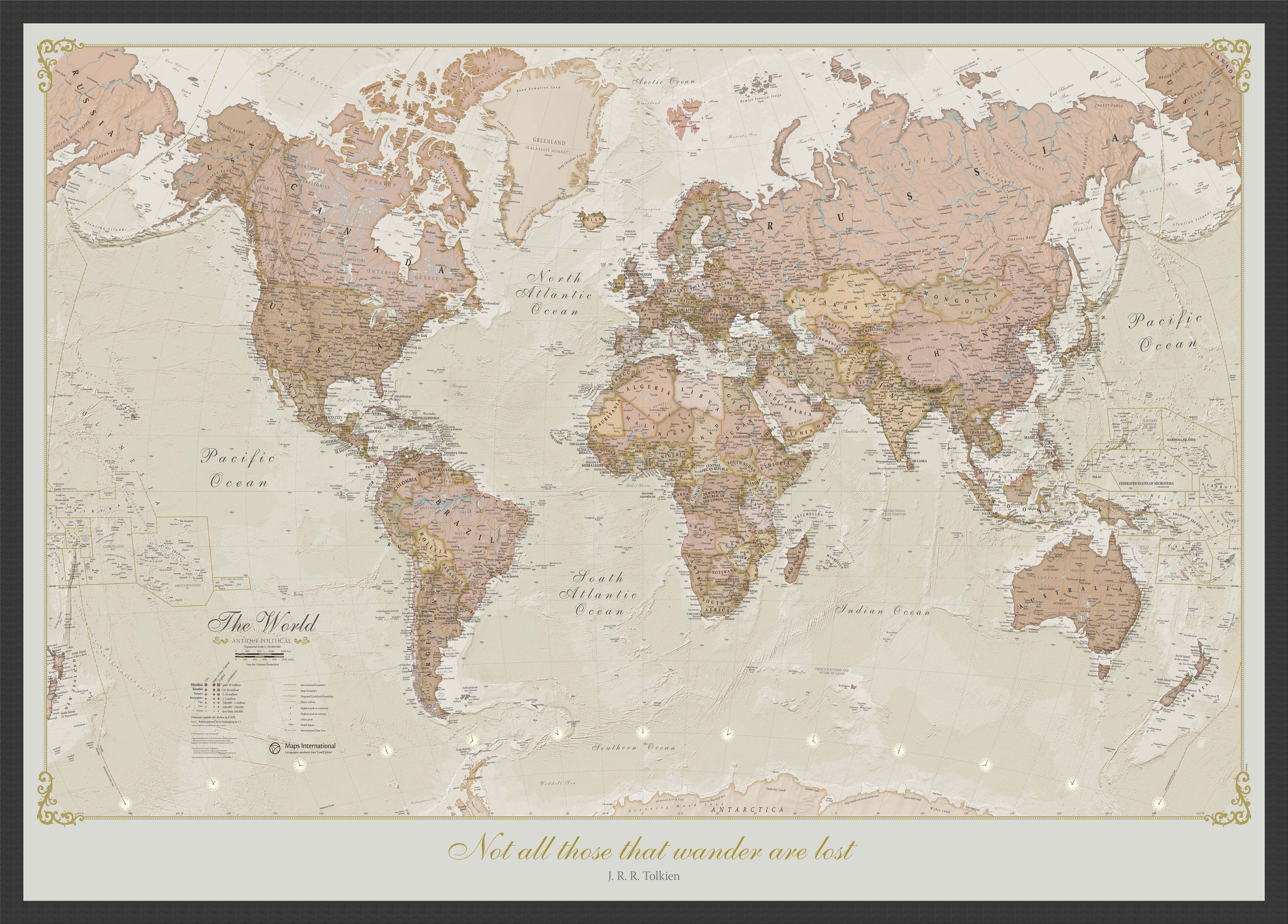 PS01164_M_WDBLA - Personalised Antique World Map