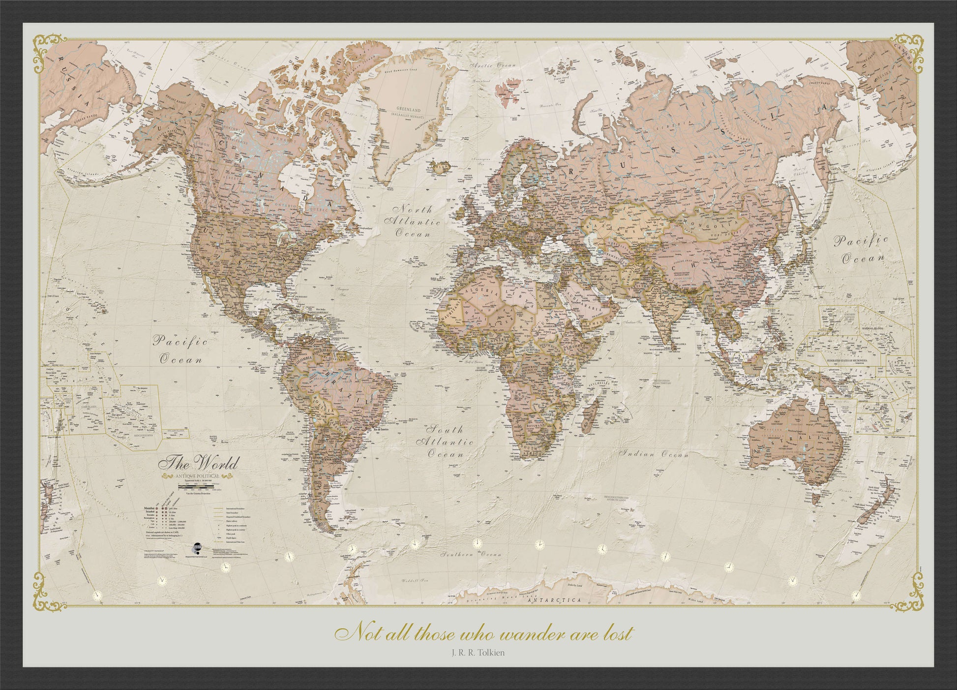 PS01164_S_WDBLA - Personalised Antique World Map